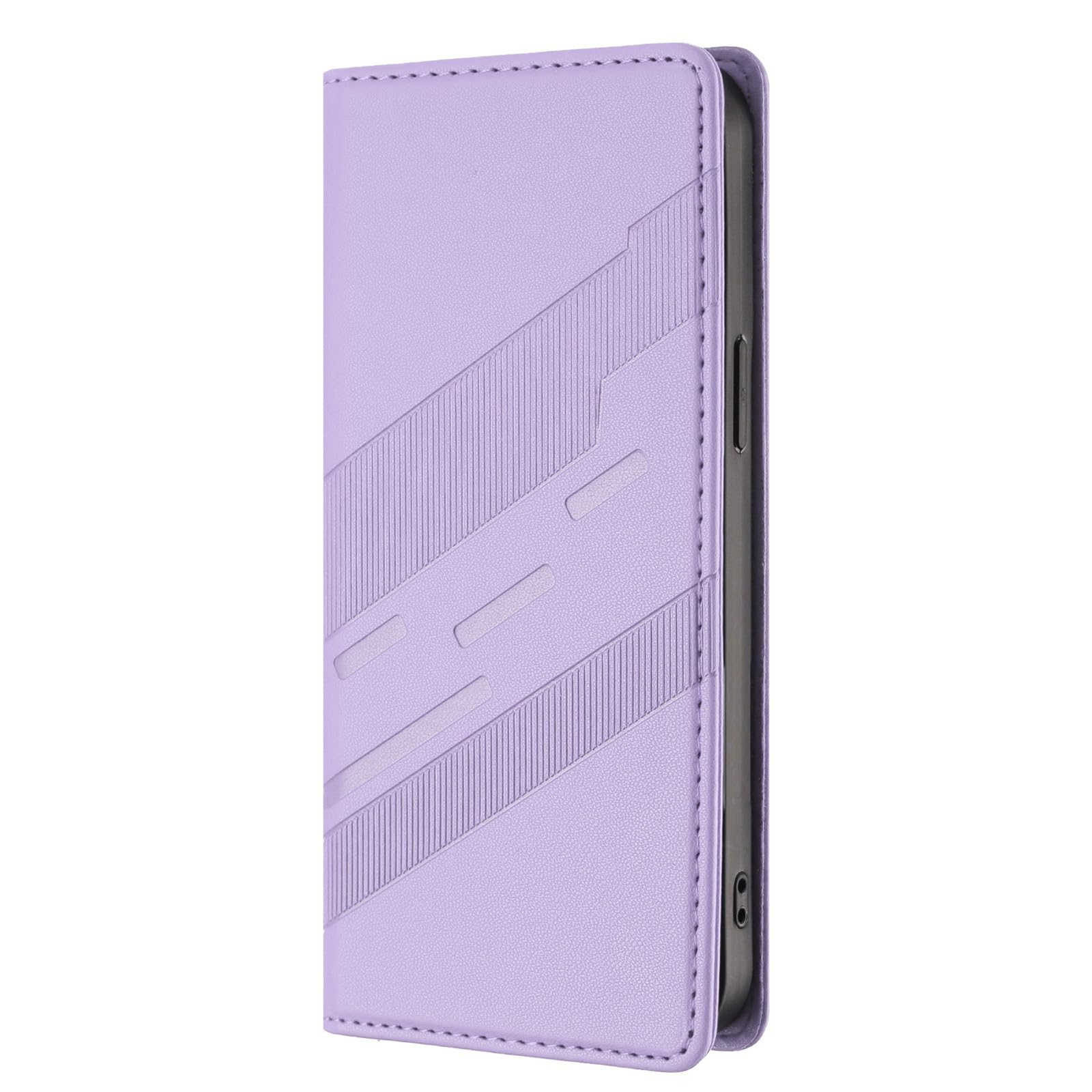Leather Magnetic Folio Case for Honor Win, Premium PU/TPU Leather Shockproof Wallet Cover, with Kickstand & Card Slot. Light Purple