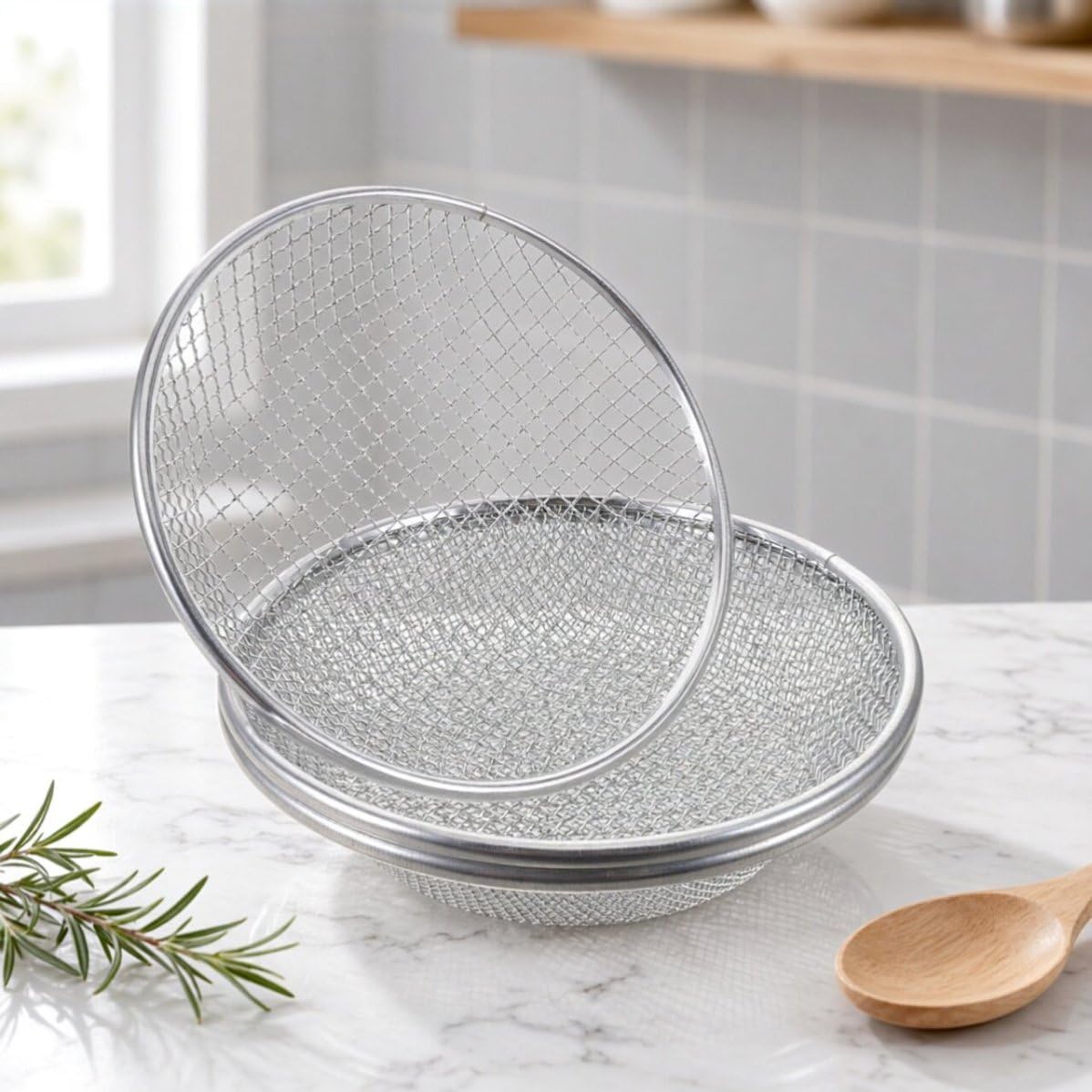 3 Pièces Tamis de Jardin en Fer Galvanisé Argenté 30x30x7 Cm Maille Métallique Renforcée pour Tamiser Sol et Compost, pour Culture de Semis et Succulentes