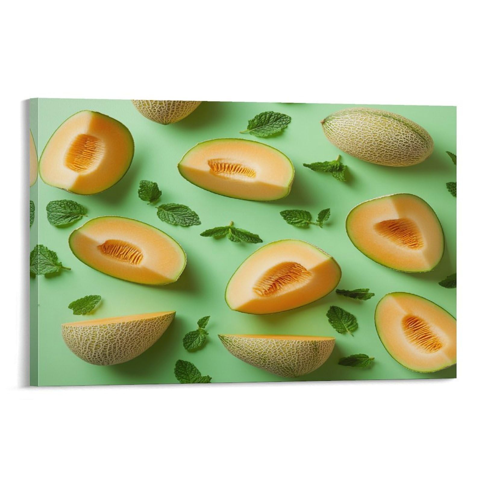 CPLVKWRQJ Fresh Melon Slices Individual Natural Summer Fruit Style Wall Art Decor - Office Wall Focal Art Multi-Purpose Fade Resistant Decor 16x24inch(40x60cm)