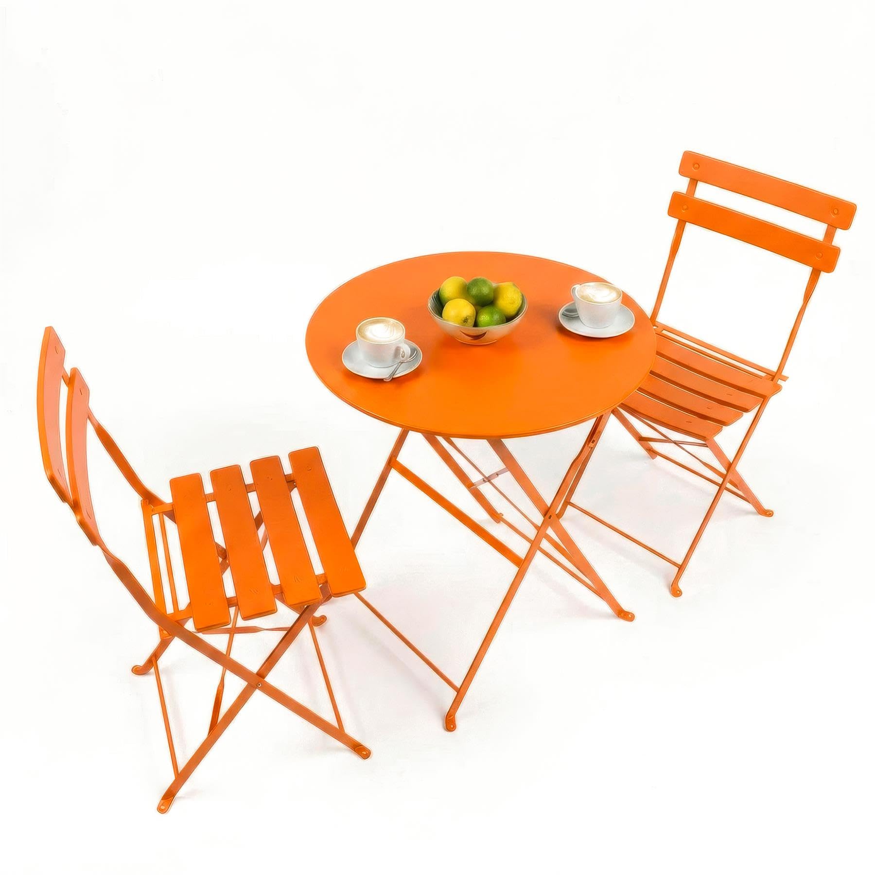 Harbour Housewares Orange Two-Seater Round Bistro Set