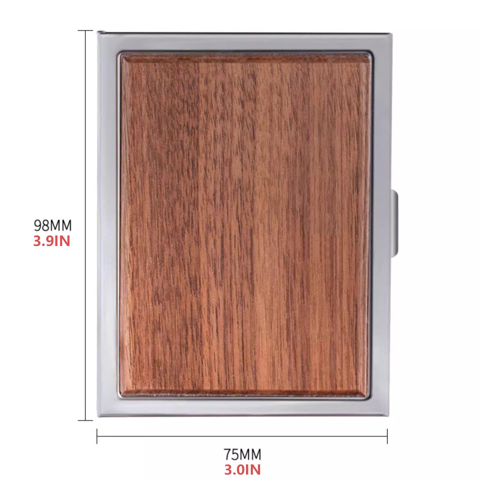 Portasigarette Slim Uomo Portasigarette in Legno per 13 Sigarette Scatola per Sigarette in Acciaio Inossidabile Brown,One Size