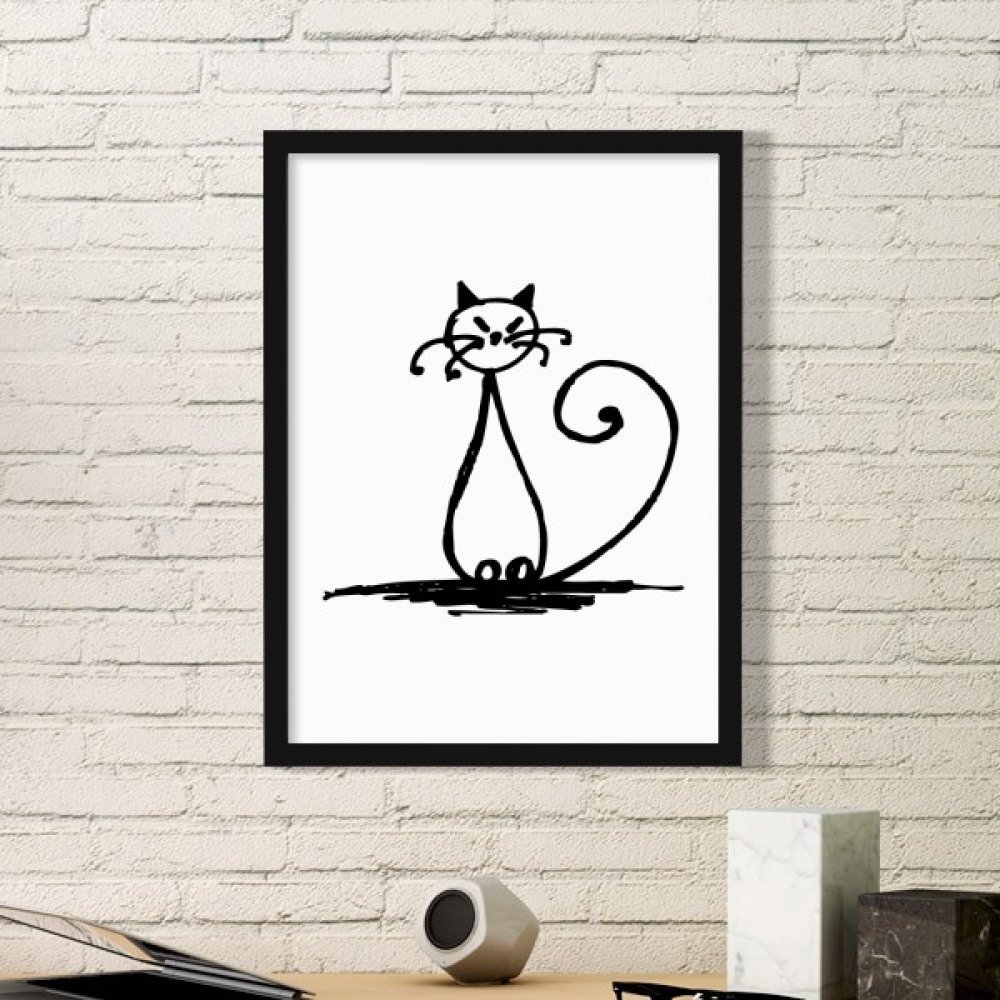 Cadeau peinture chat minimaliste et cadre photo design pour les amoureux de félins