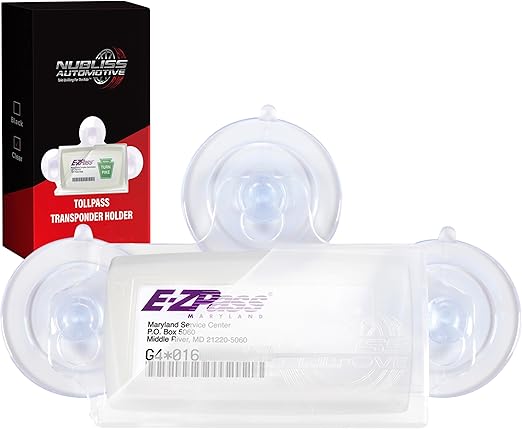 NuBliss EZPass Holder for Windshield, Stronger Suction - Improved Version EZ Pass Holder for Car EZPass Mini & iPass - Durable, Heat-Resistant Toll Pass, Easy Access Slot & Anti-Rattle Design, Clear