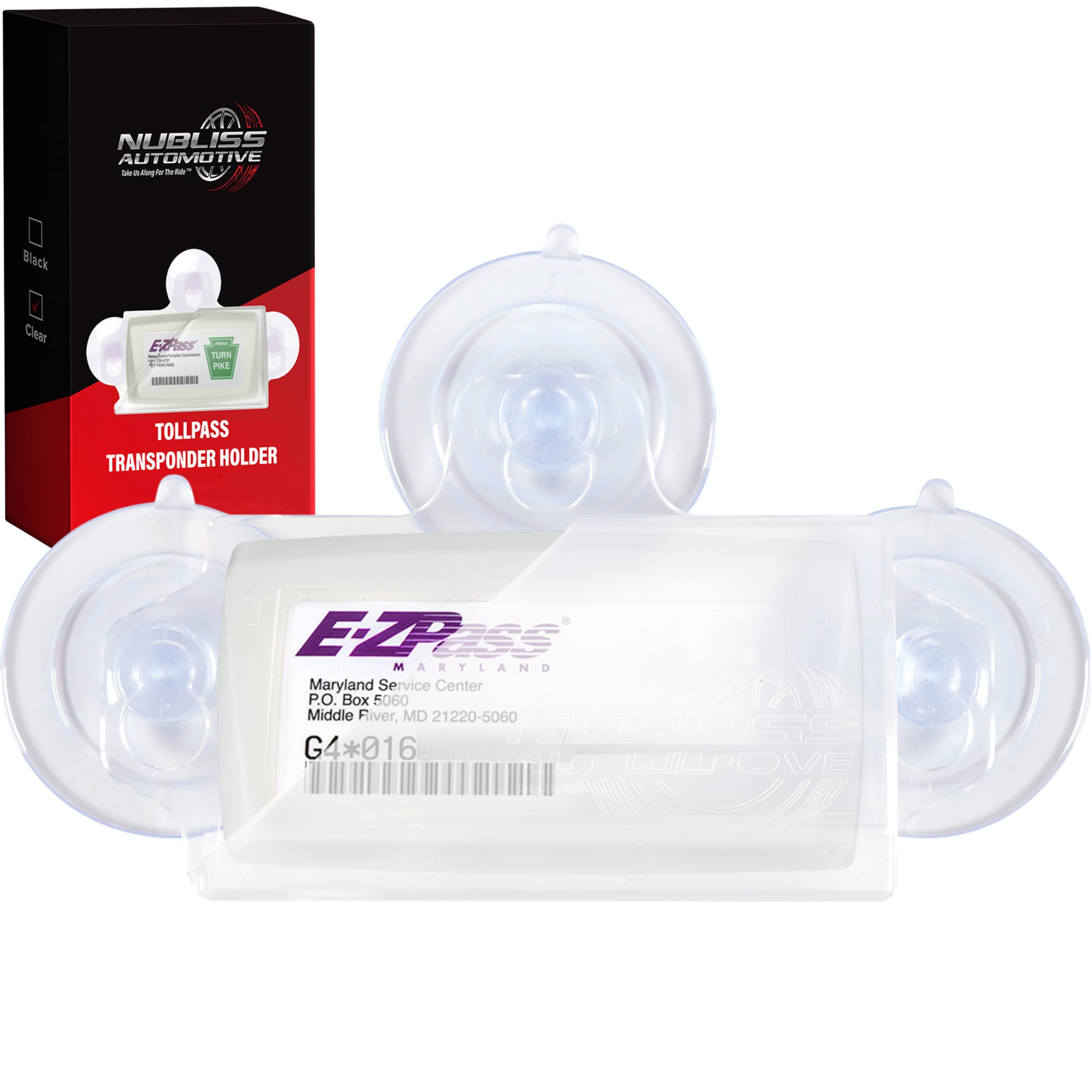 NuBliss Improved Version EZ Pass Holder for Car EZPass Mini & iPass - Heat-Resistant Toll Pass, Easy Access Slot & Anti-Rattle Design - Clear