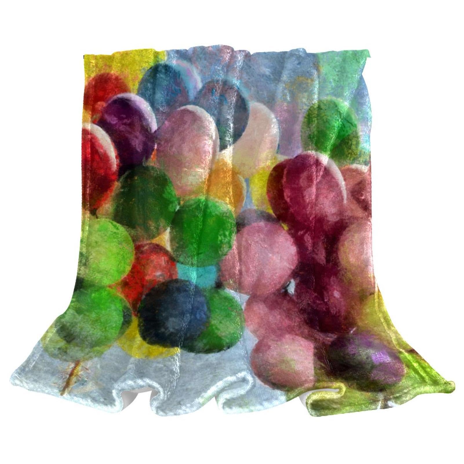 Couverture polaire ballons 150x130cm plaid lit et canapé salon