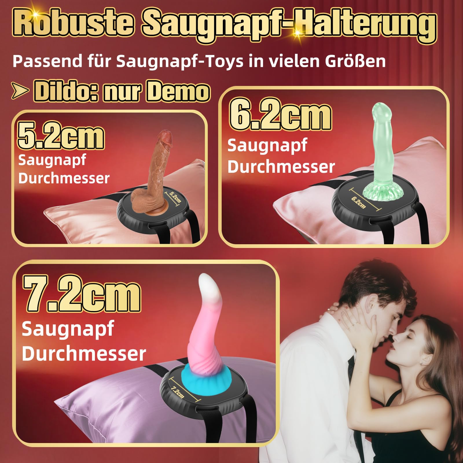 YQlove Saugfu Dildo Halter, Zwei verstellbare Bnder zur Befestigung an  Kissen oder Mbeln, kann Starker Halt fr Saugfu-Toys, Am Krper tragbar,  Sexspielzeug(Ohne Dildos oder andere Saugfu-Toys) : Amazon.de: Drogerie &  Krperpflege
