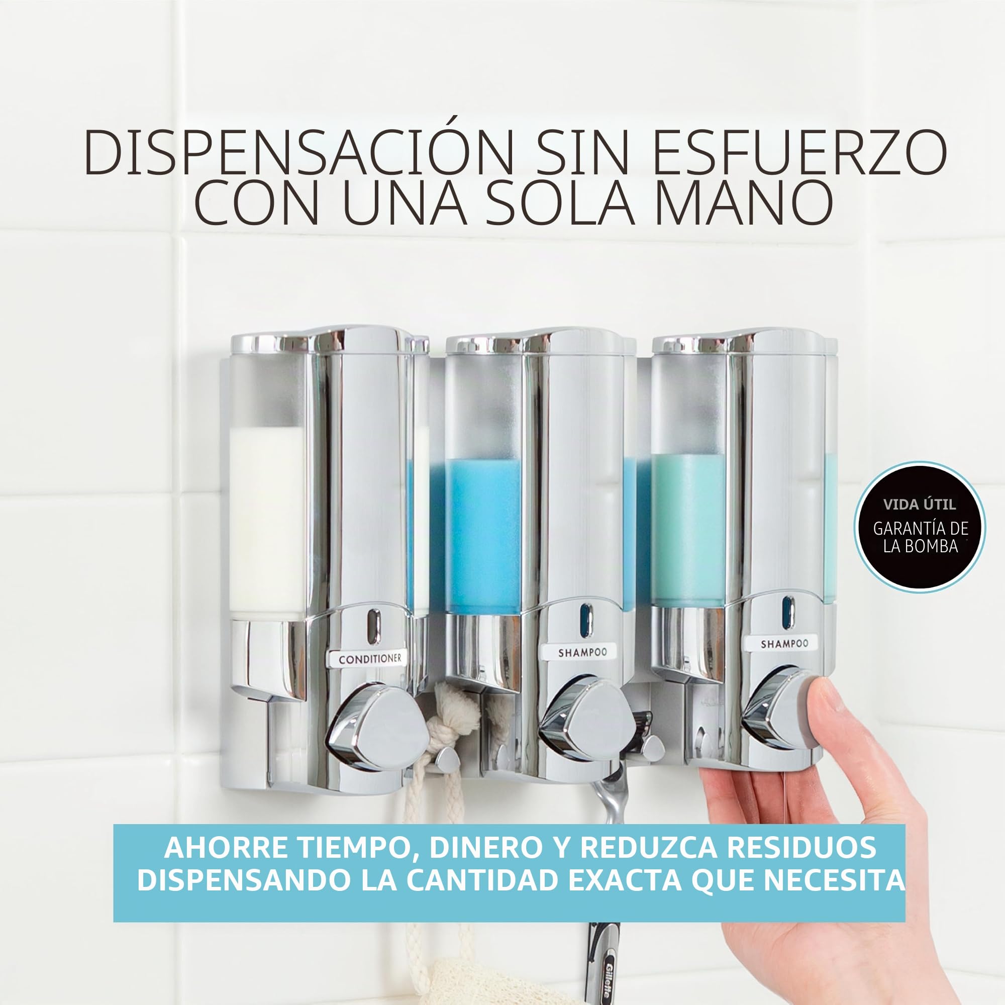 BETTER LIVING Aviva III DOSIFICADOR Cromo 3x330ml