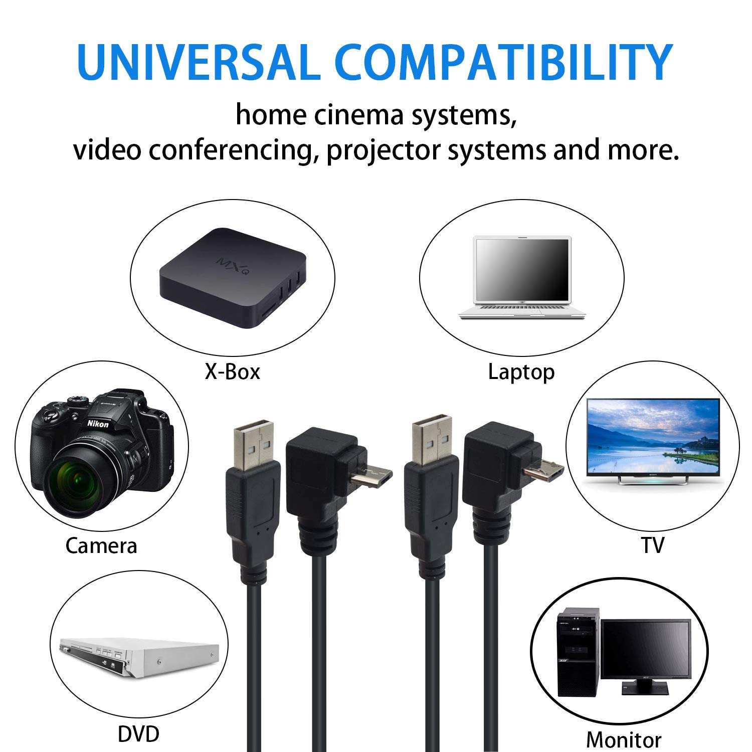 Amazon | Duttek マイクロ USB 5ピン L型 Micro USB 充電ケーブル，1