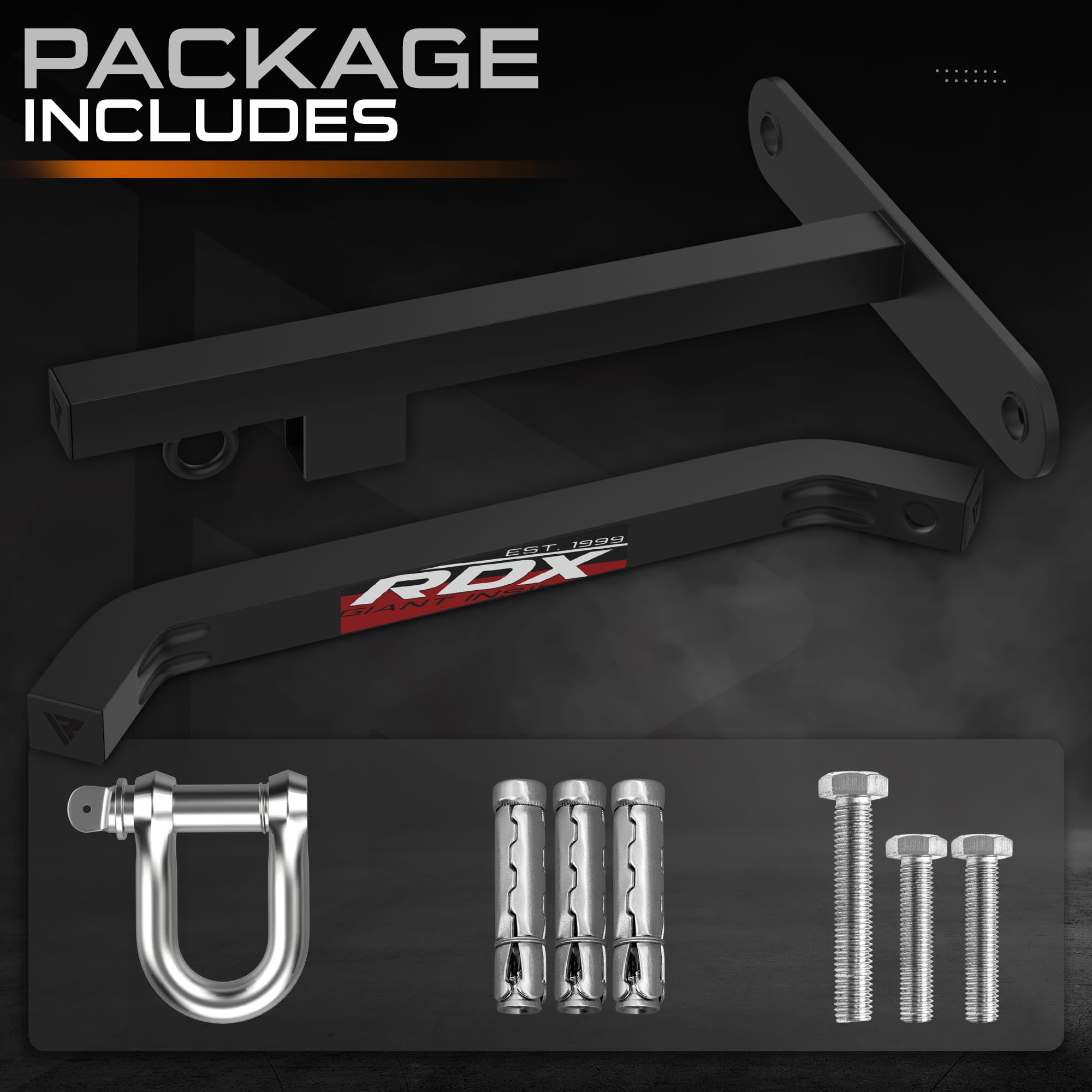 RDX Boxeo Pared Soporte De Fijaciones para Soporte Colgante de Acero con grillete en D, Percha De Hierro Resistente De Calibre 16 hasta 100 Libras, Entrenamiento de Boxeo, MMA, Muay Thai y Puñetazos