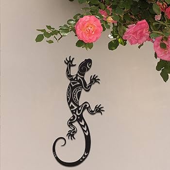 Gecko Margouillat Décoration Murale Moderne, Originale En Fer Forgé. - 2194