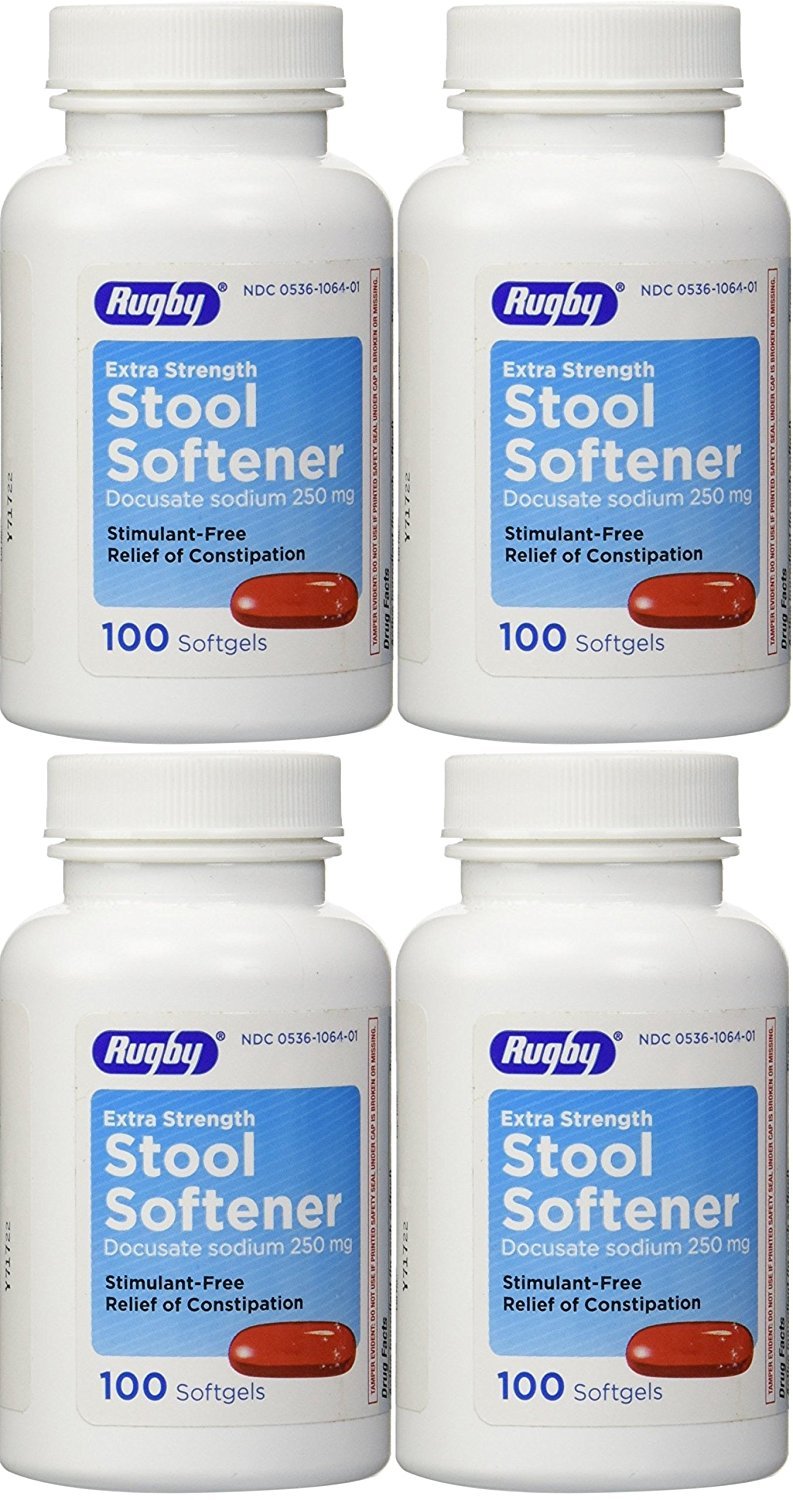 Rugby Docusate 250 mg 4-Pack