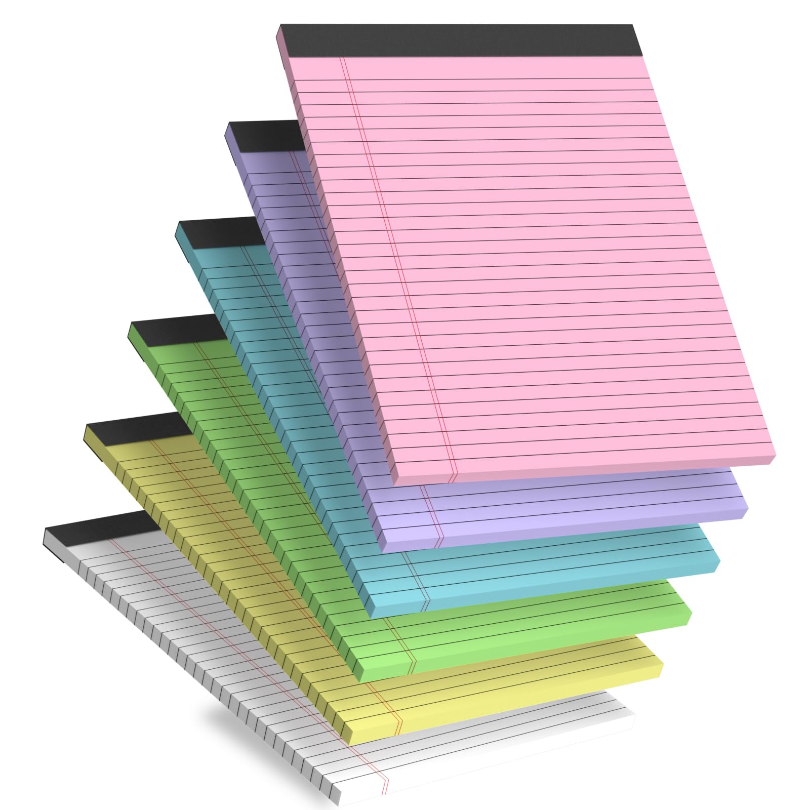 Legal Pads 8.5 x 11 Colored Note Pads Paper 8-1/2 x 11 Lined Paper Pad Notepads 8.5 x 11 Lined Writing Pads of Paper 8.5 x 11 Notepad, 30 Sheets/Pad, 6 Pack Multicolor Paper Pads f image 8