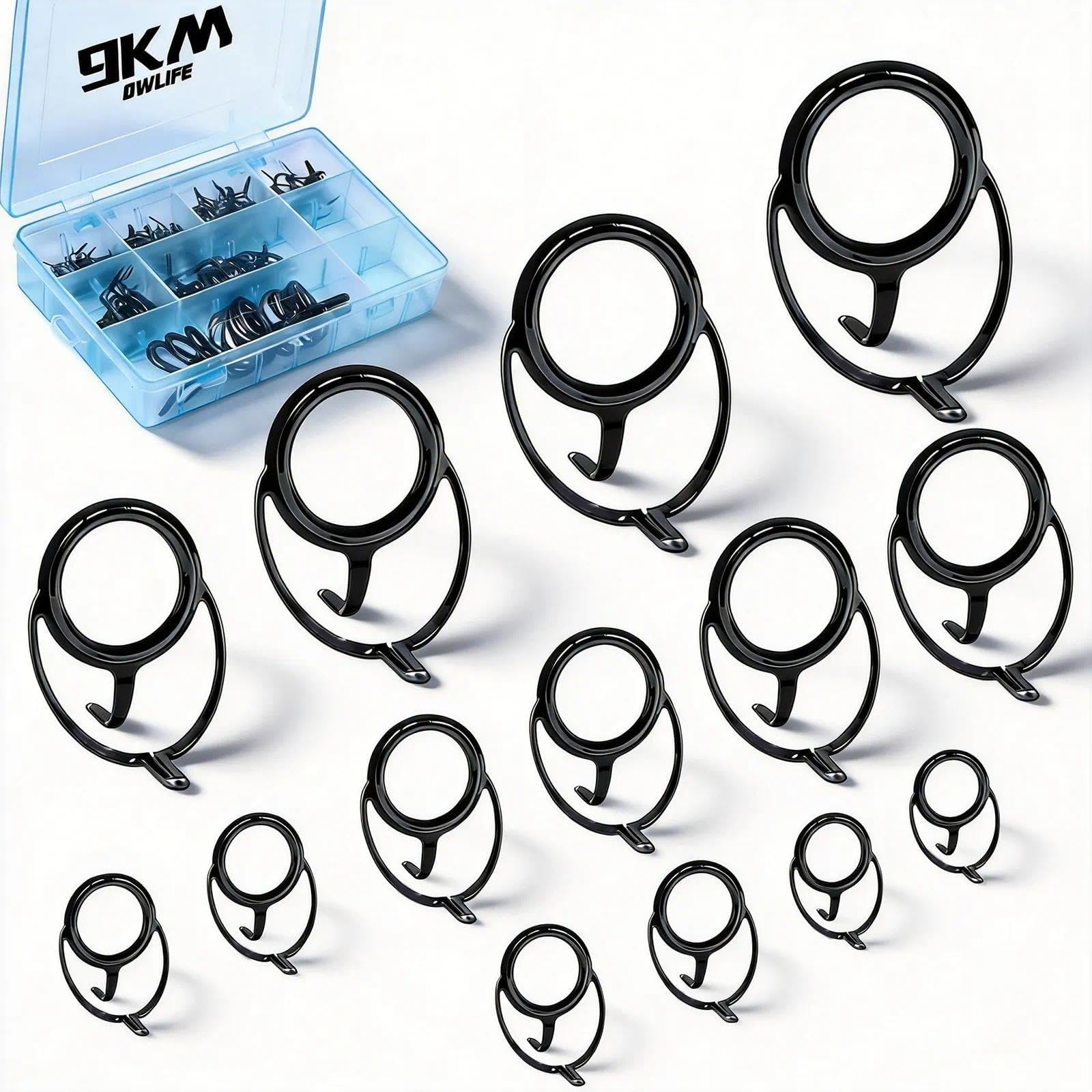 9KM DWLIFE Kit di ricambio per canne da pesca in acciaio INOX 100 pezzi 120 pezzi Large 120pcs