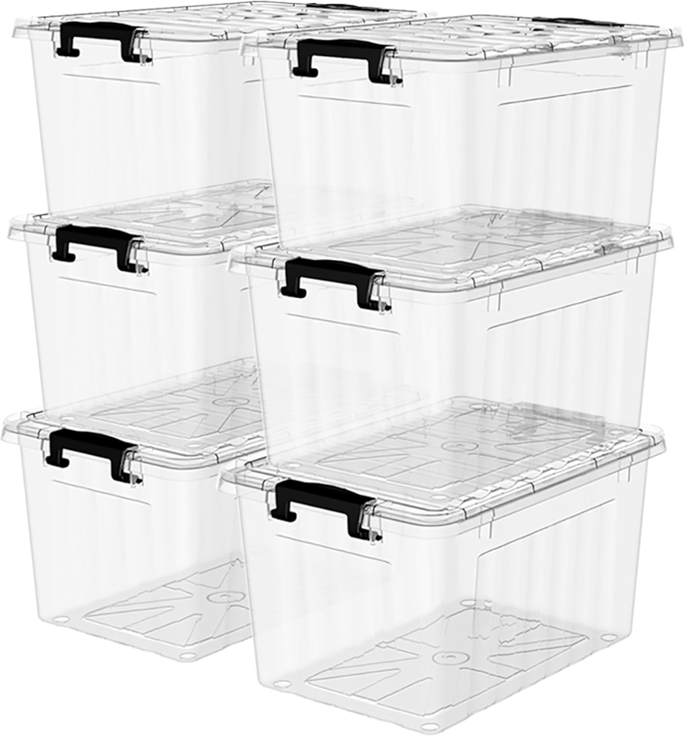Cetomo Plastic Storage Bin Box Stackable and Nestable with