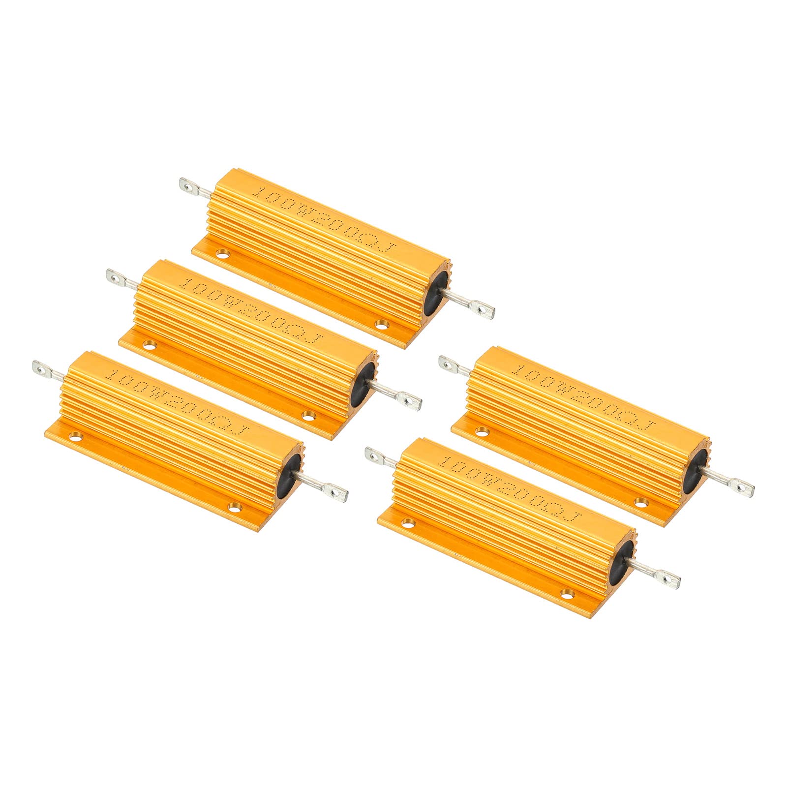 Resistencia De Carcasa De Aluminio 100W 20 Ohm | Pack De 5 Unidades | Para Electrónica E Iluminación, Montaje En Chasis