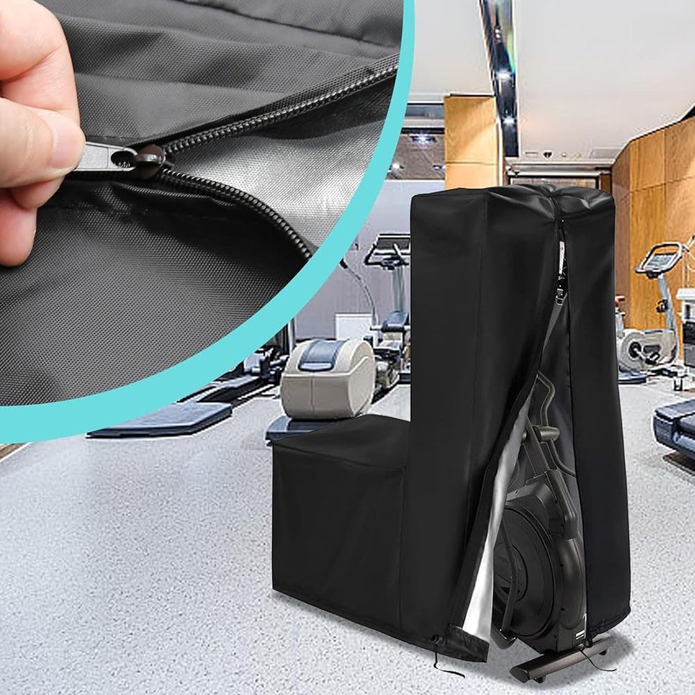 Abdeckung für Heimtrainer 420D-Oxford-Stoff Elliptische Crosstrainer Abdeckungs Crosstrainer für Elliptische Fitnessgeräte Wasserdicht Staubdicht für Drinnen Draußen (grau, 140 x 64 x 165 cm)