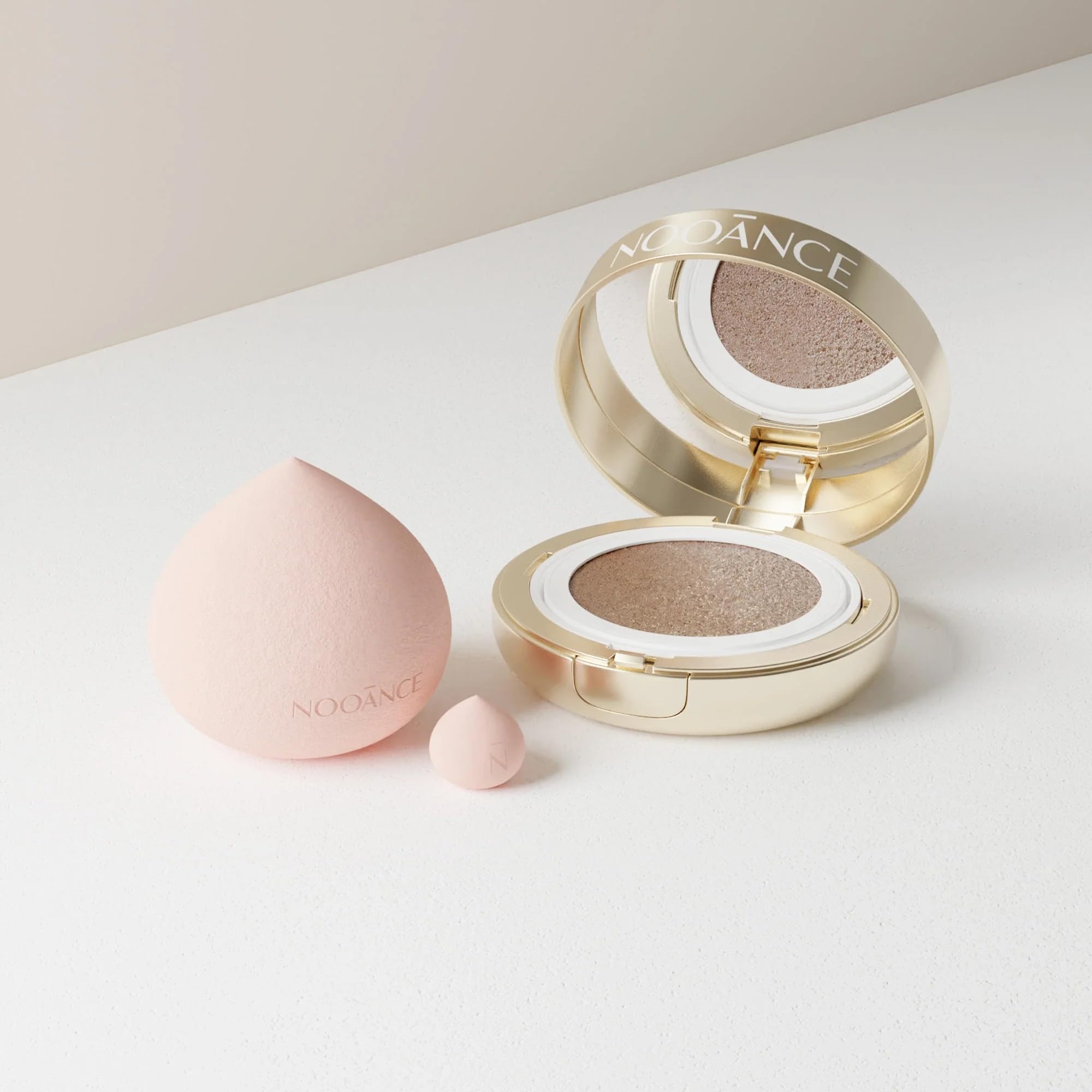 NOOANCE - Duo Éponges Teint - La Guimauve - 2 tailles pour une couvrance modulable et un fini naturel