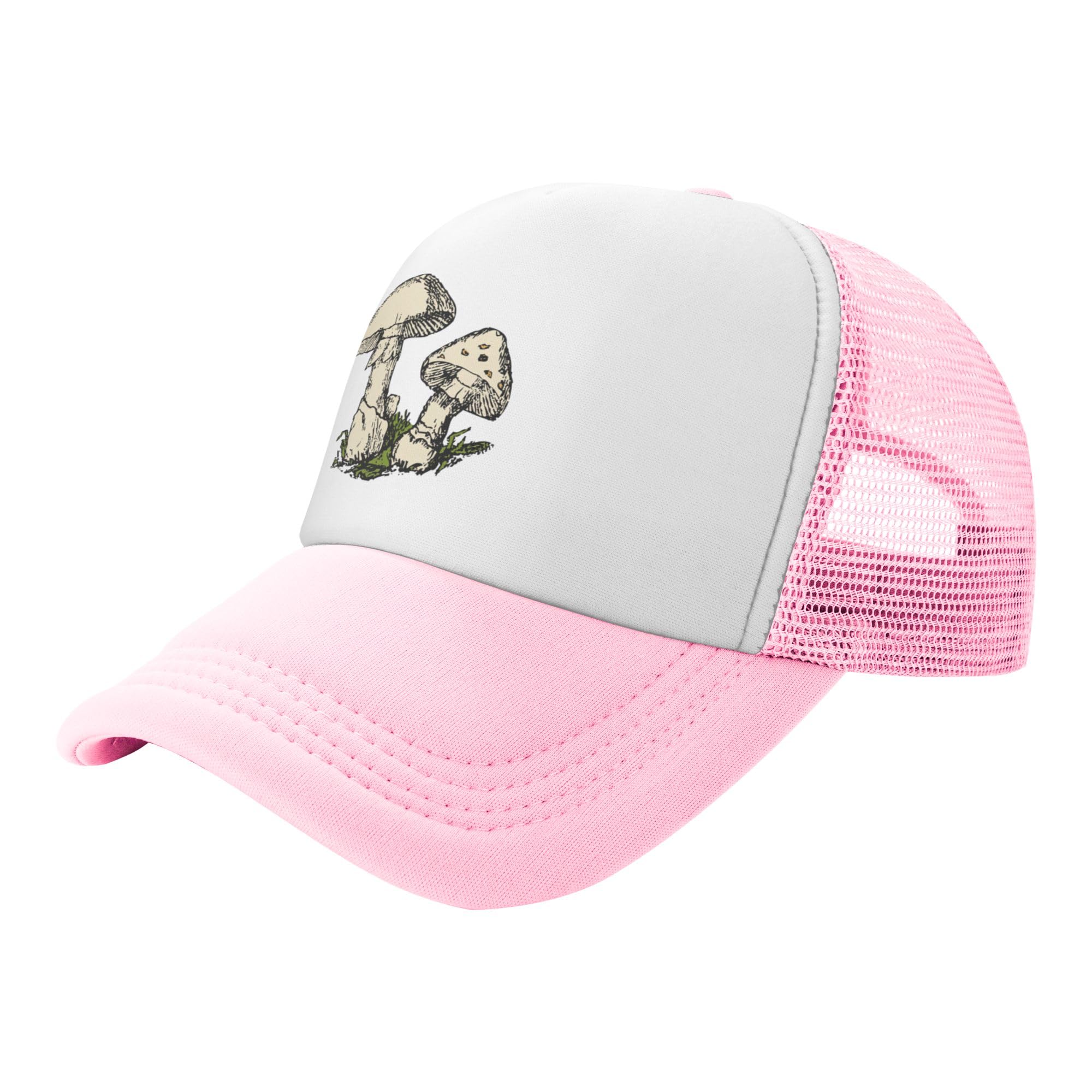 Colored Mushrooms Lightweight Mesh Baseball Hat Fishing Sun Cap Outdoor Casual Cap Pink