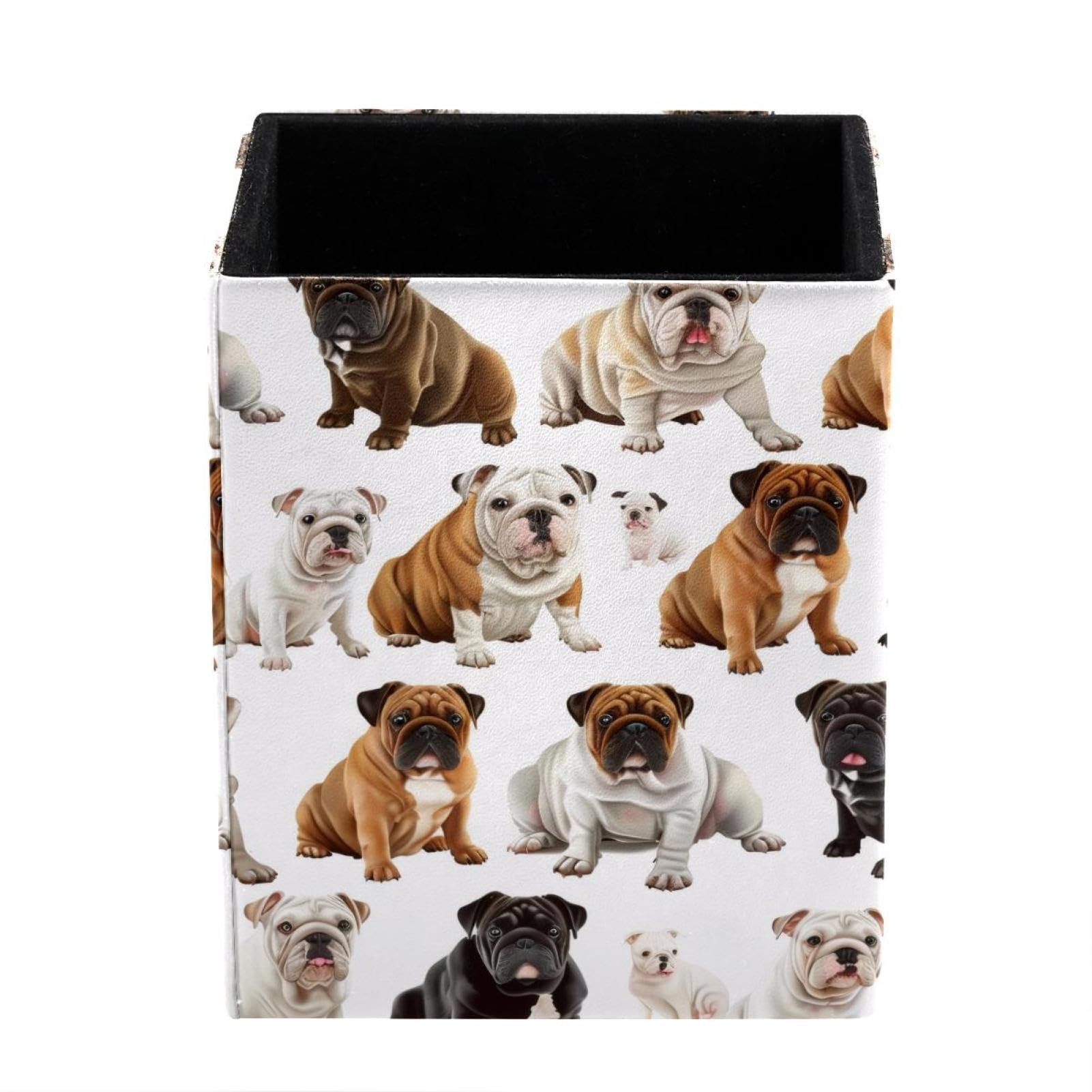 FWJZDSP Pencil Holder, Bulldogs Pen Cup Makeup Brush Holder, Desktop Organizer Storage Case Stationery for School Home Office Supplies