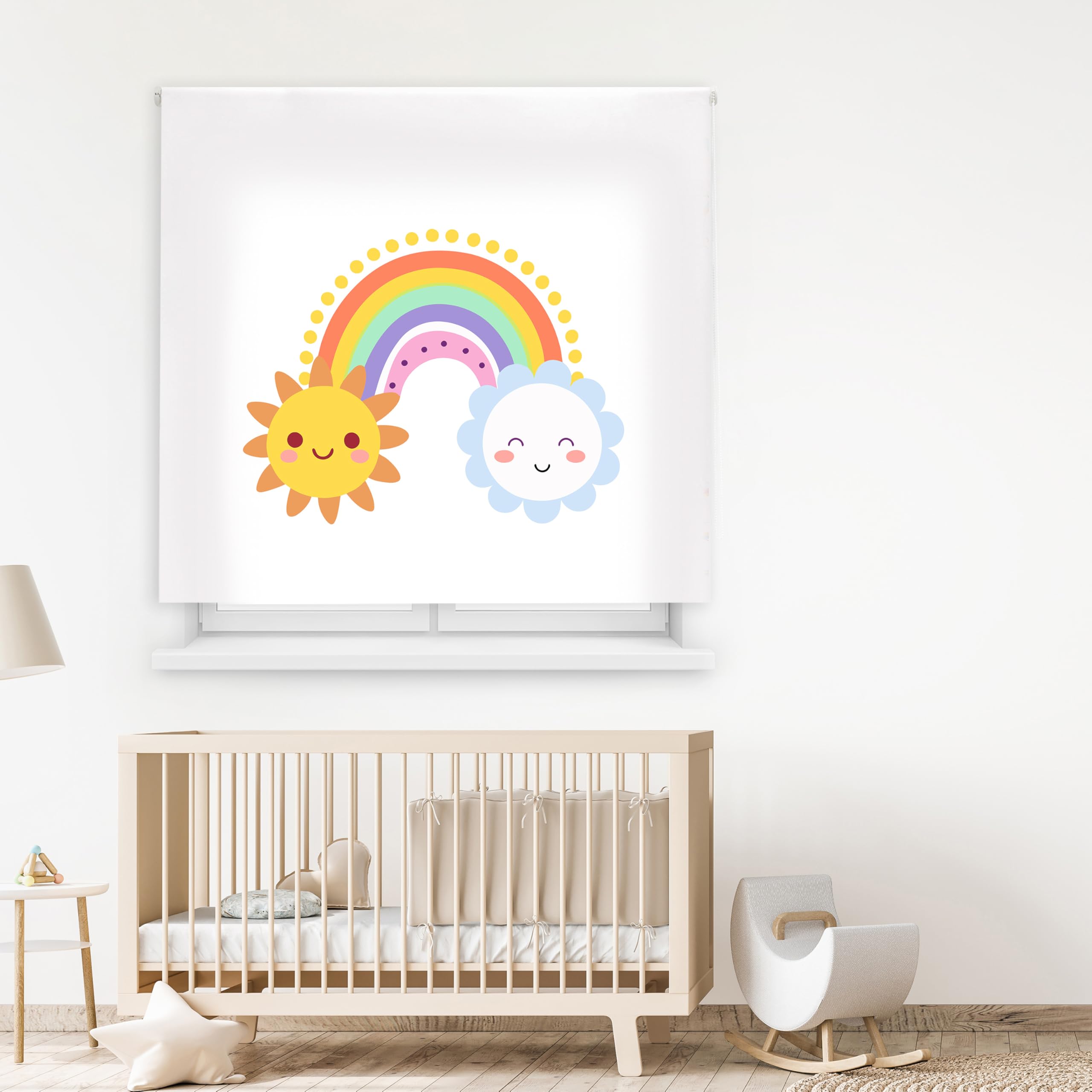 Blindecor Digital | Translucent Printed Roller Blind | Children's Family| Model F-Rainbow Baby | 110 x 180 cm (W x H) Fabric Size 106 x 175 cm | Window Blinds