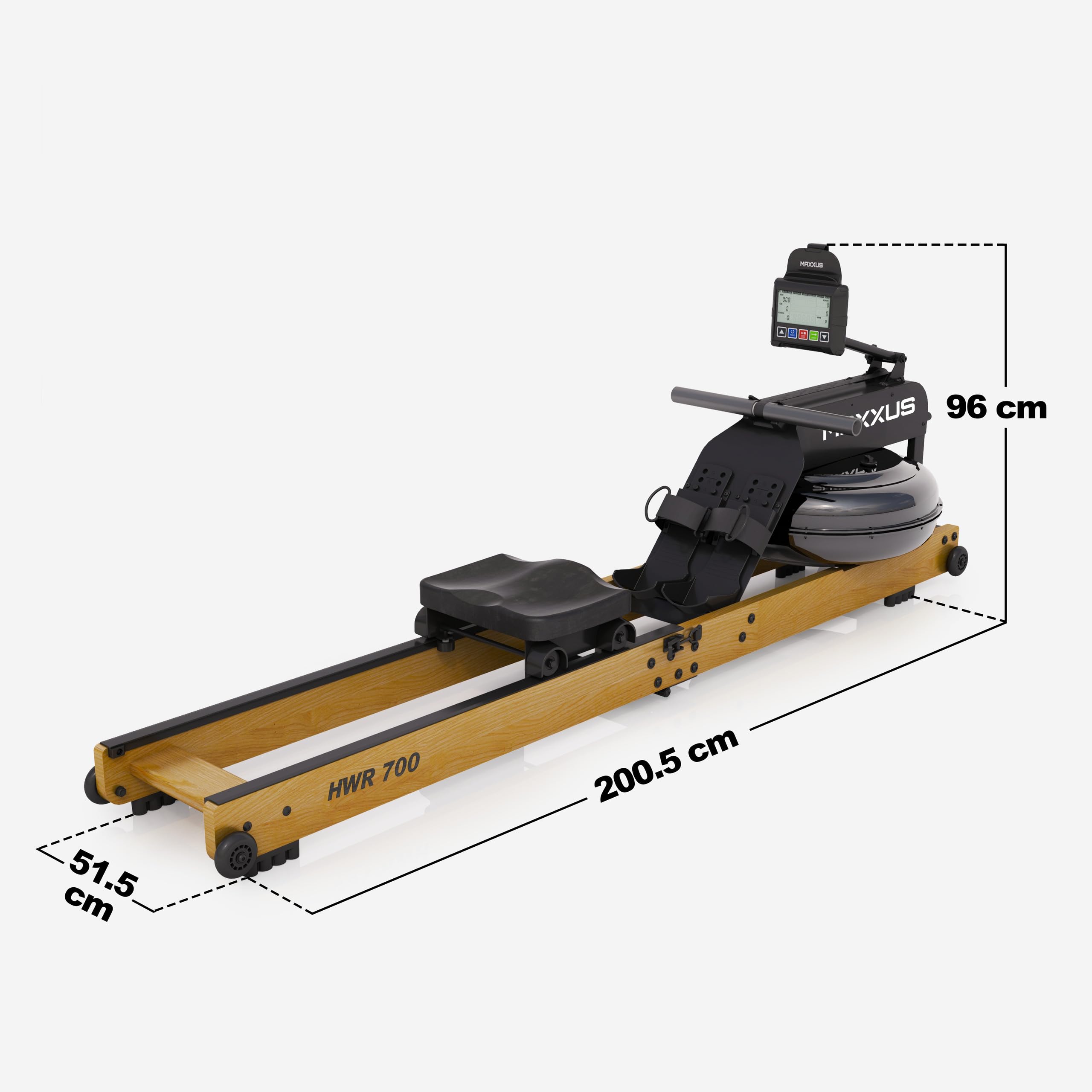 MAXXUS Vogatore per Casa HWR 700 - Professionale, Pieghevole, Display, Braccia, Uomo - Rowing Machine, Remergometro, Vogatore ad Acqua, Vogatori da Casa, Camera, Rower, Rematore
