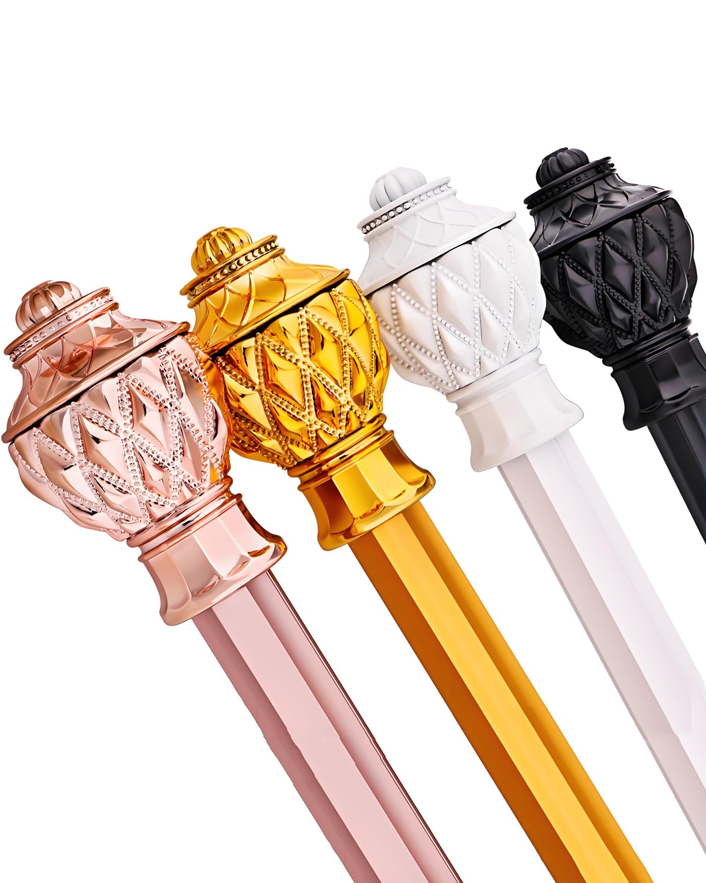 Ltsrll Rose Curtain Poles 100 To 320 Cm Drapery Rod With Pineapple-Shaped Finials For Eyelet Curtains(,200Cm(100Cm*2))