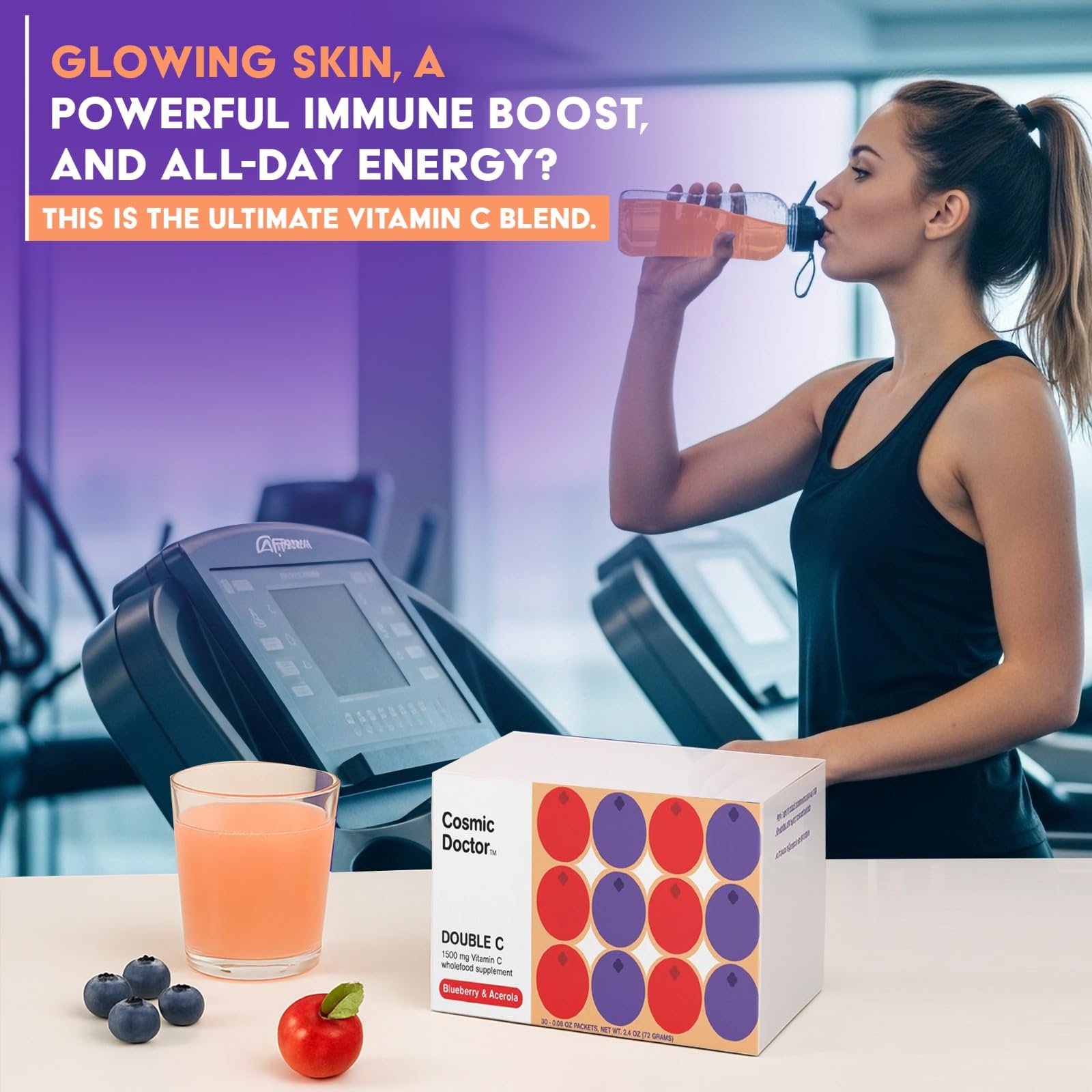 Cosmic Doctor - Double C 1500mg Vit C - Blueberry and Acerola