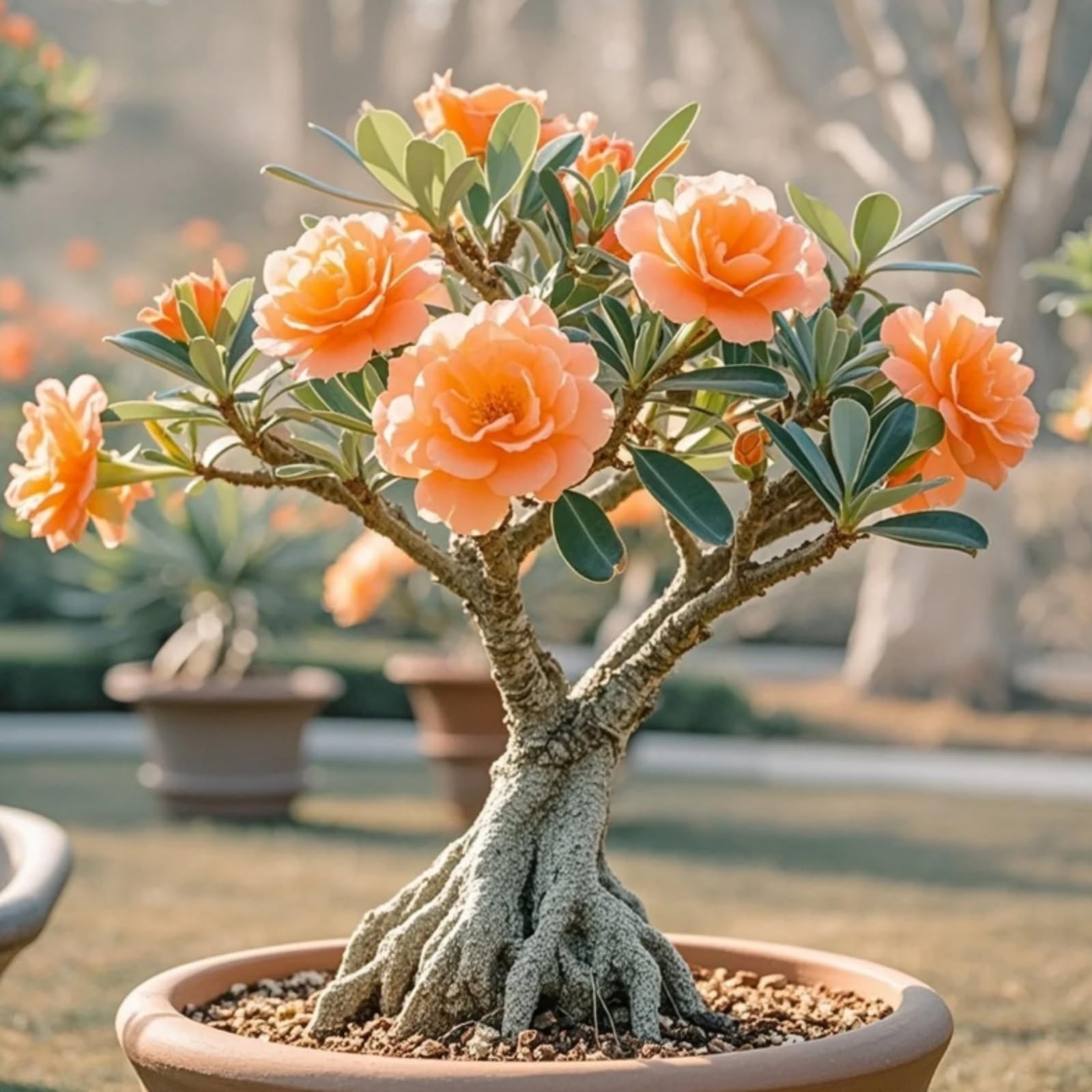 Perennial Desert Rose- Fragrant Flowers- Suitable for Garden Plants- Landscape Design- Indoor and Outdoor Potted Plants.-5 Bulbs-J