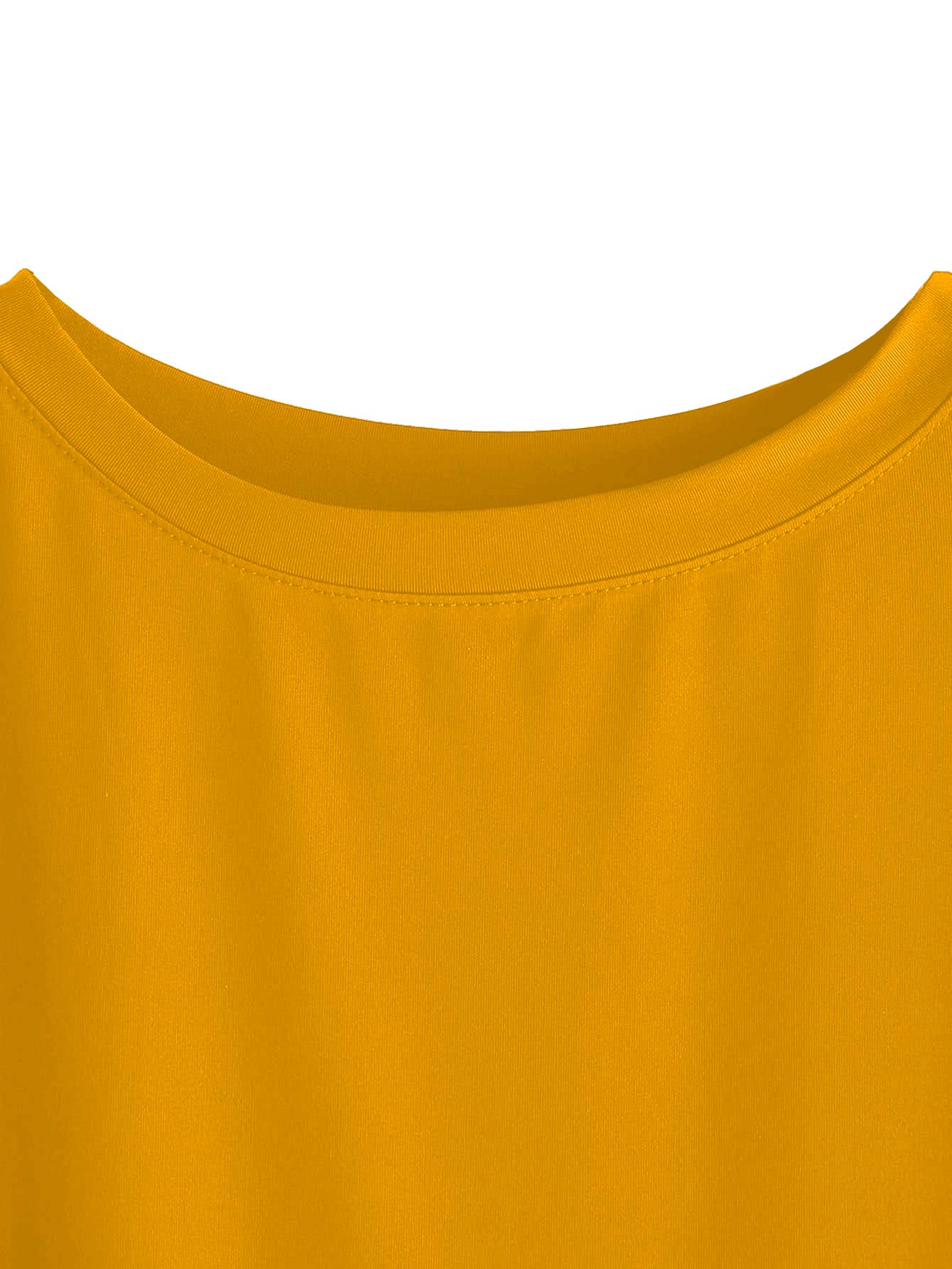 Fabricorn Women's Solid Regular Fit T-Shirt (GT01_UpDown4_P_Mustard Yellow - Image 5 thumbnail