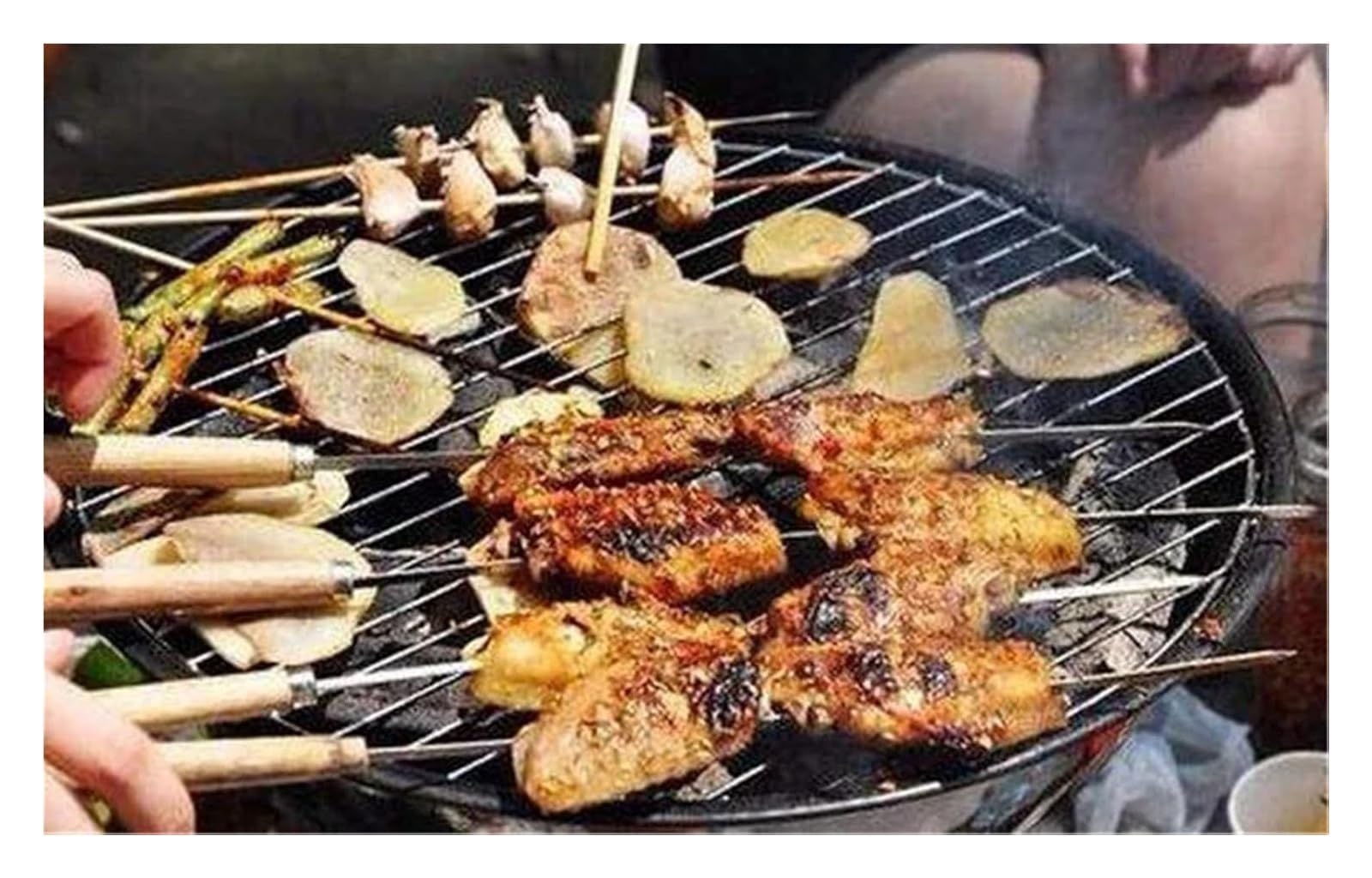 Zapasowy ruszt do grillowania, Okrągła, nieprzywierająca siatka do grilla ze stali nierdzewnej 304 o średnicy 20–50 cm pieczenia i palenia(38cm Diameter)