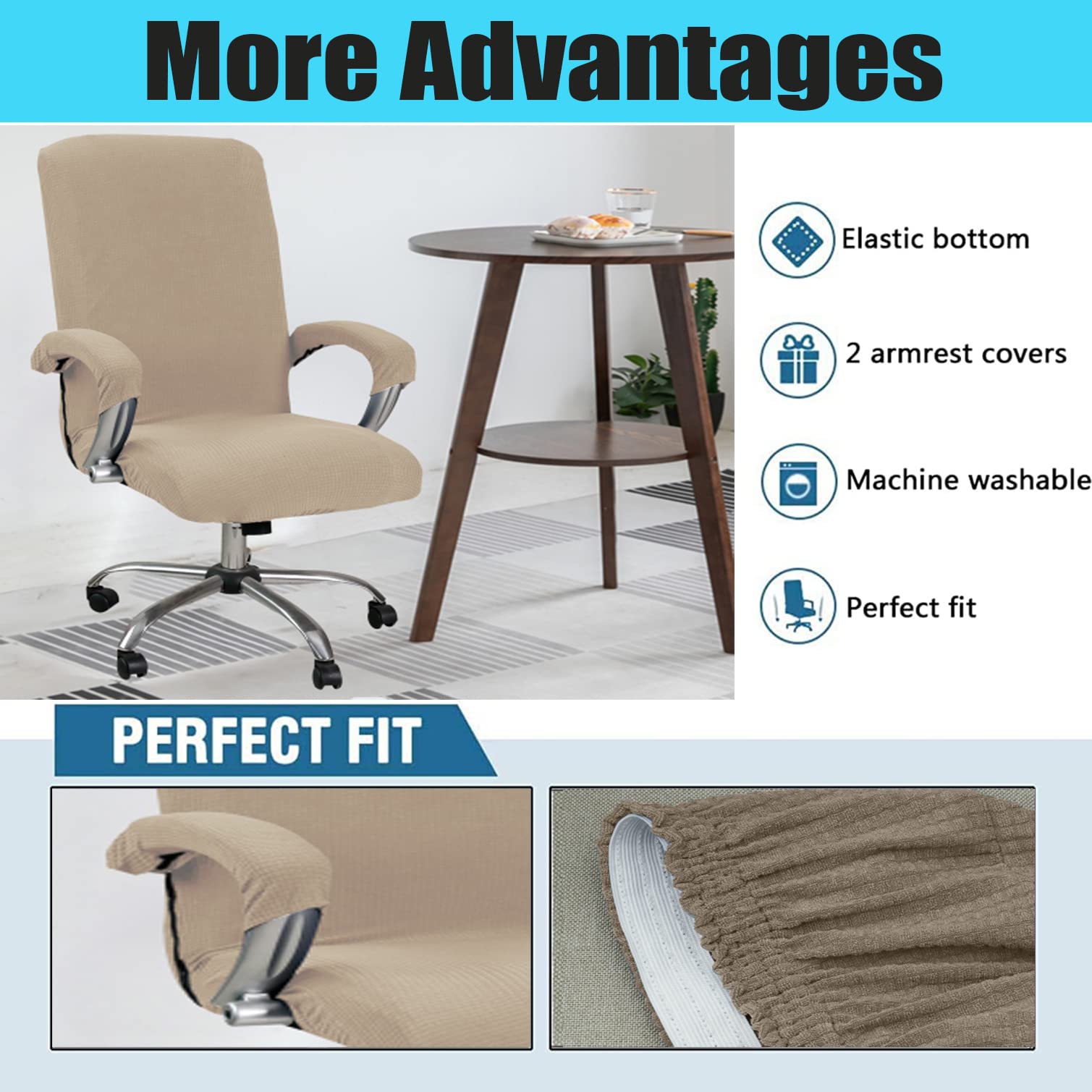 Housse De Chaise,Housses De Chaise De Bureau, Couvre-siège Extensible