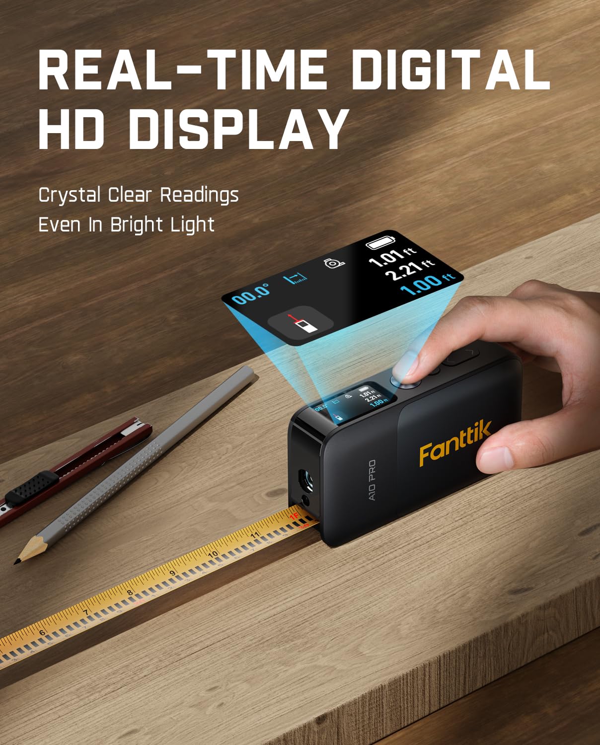 Fanttik A10 Pro 2-in-1 Digital Laser Tape Measure for Distance/Area/Volume — Amazon image 3