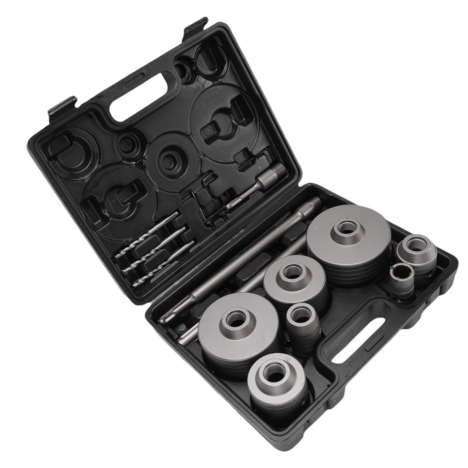 YWBL-WH Kit a Tazza in Acciaio Al Tungsteno da 7 Pezzi con Testa in Lega YG8C, Diametro Punta 30-110 Mm per Calcestruzzo, Muro di Mattoni, Ideale per Uso Professionale