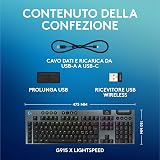 Logitech G G915 X LIGHTSPEED Clavier gaming sans fil ultra-plat | Clavier Italien QWERTY, Tactile - Noir - 10