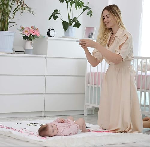 Miniatura 3 de Manta de hitos para bebé, manta mensual de hitos para niña, manta de tabla de crecimiento del bebé, manta de hitos de unicornio para bebé, manta