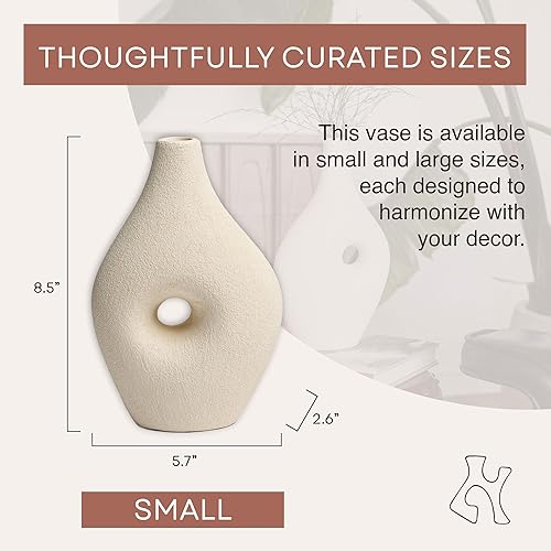 Miniatura 5 de Villa Moda Silke - Jarrón decorativo moderno grande Genie, mediano, color blanco