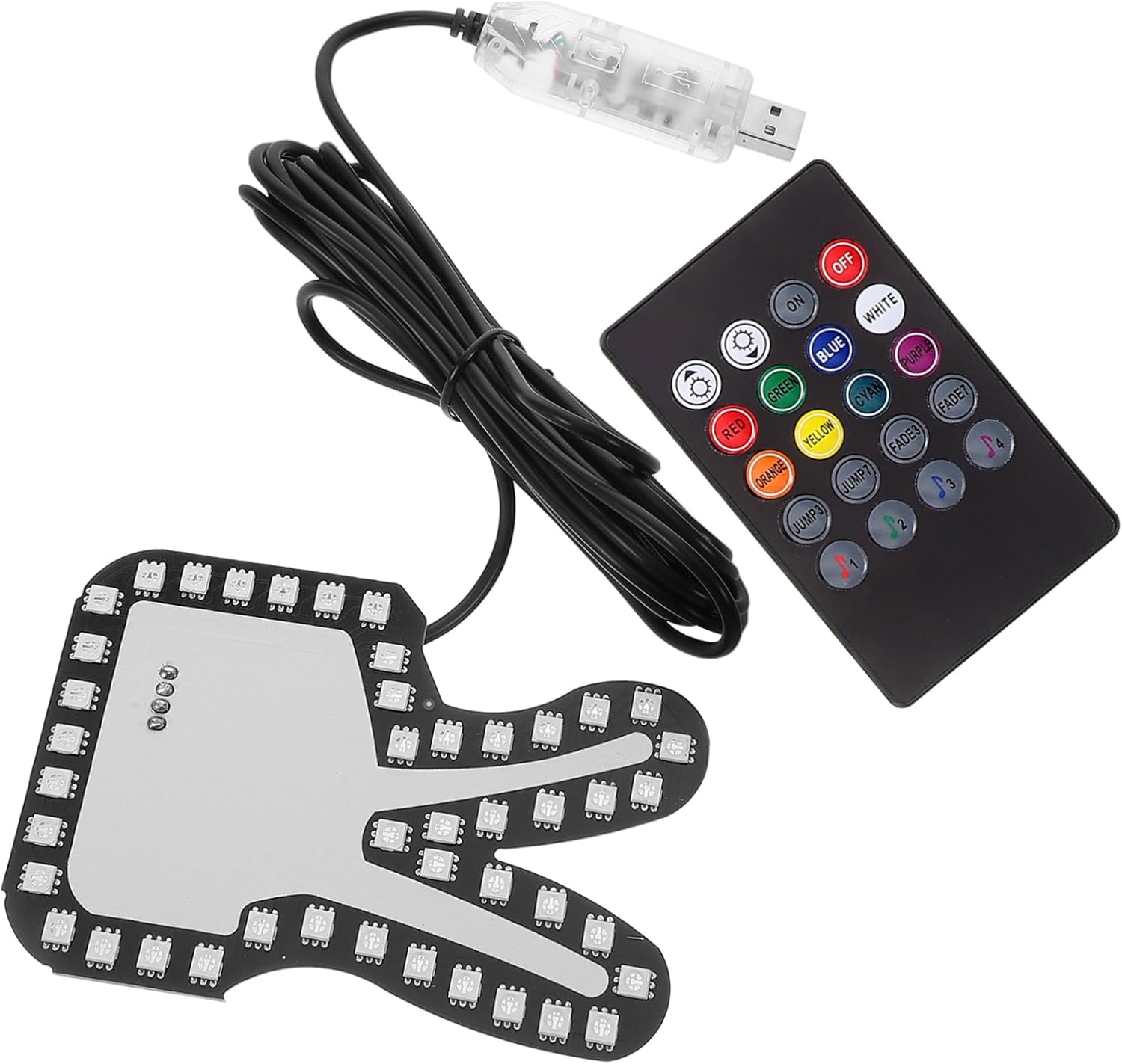 1set Car Window Finger Light Multi-function Gesture Hand Signal Lamp Usb Powered Tail Light for Enhanced Safety and Interaction Material Compatible Automotive Models