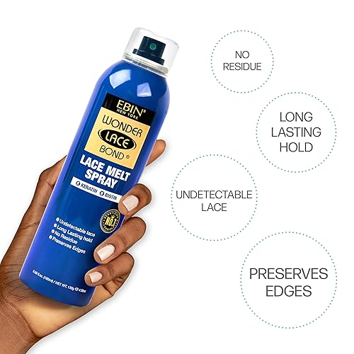 Miniatura 7 de EBIN NEW YORK Wonder Lace Melt Aerosol  Conserva los bordes y el encaje indetectable  Fijación duradera  Sin residuos  Keratina + Biotina infundida