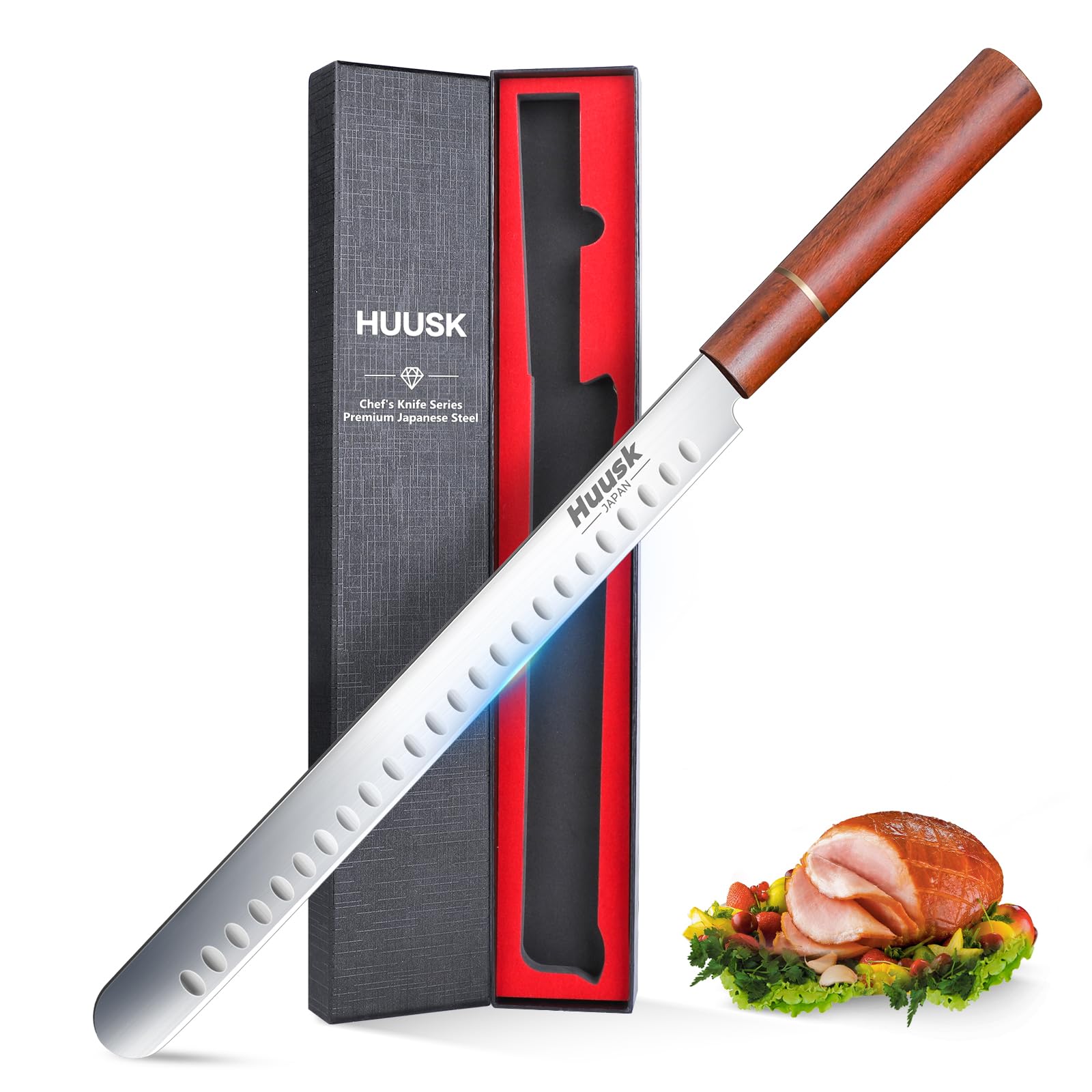 Huusk Brisket Carving Knife for Meat, Gifts Idea for Dad Smoker Men