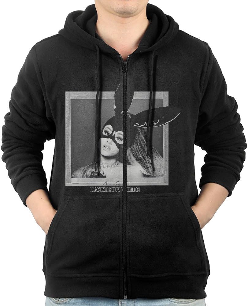 Fashion Hoodies For Mens Ariana Grande Dangerous Woman Sweatshirts Zip-Up