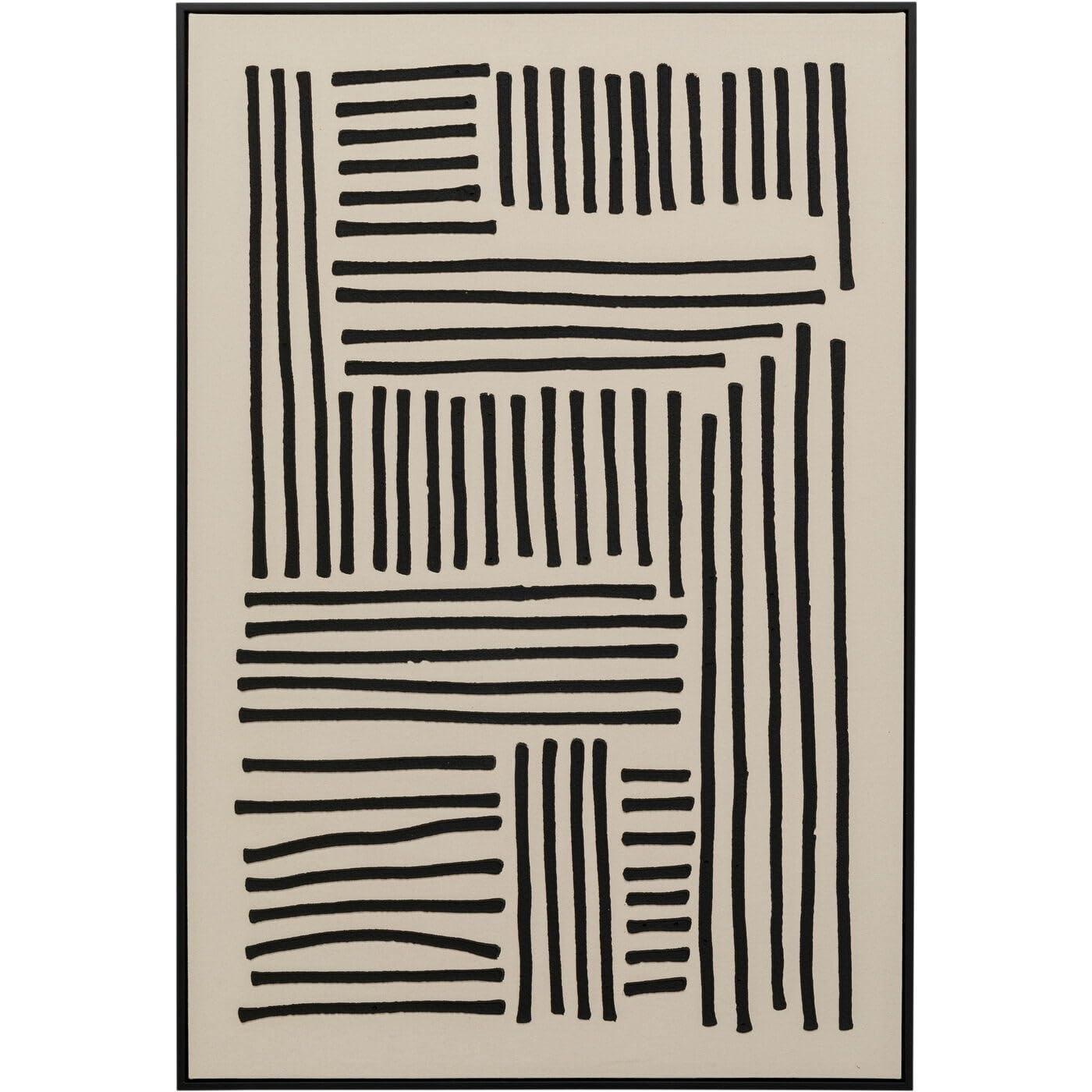 KARE Design Canvas Picture Artistic Line, Black/Beige, Aesthetic, Abstract Canvas Wall Art, Room Decor, Home Decoration, Framed Artwork for Living Room, Bedroom, Hallway, 70x110 cm (HxW)