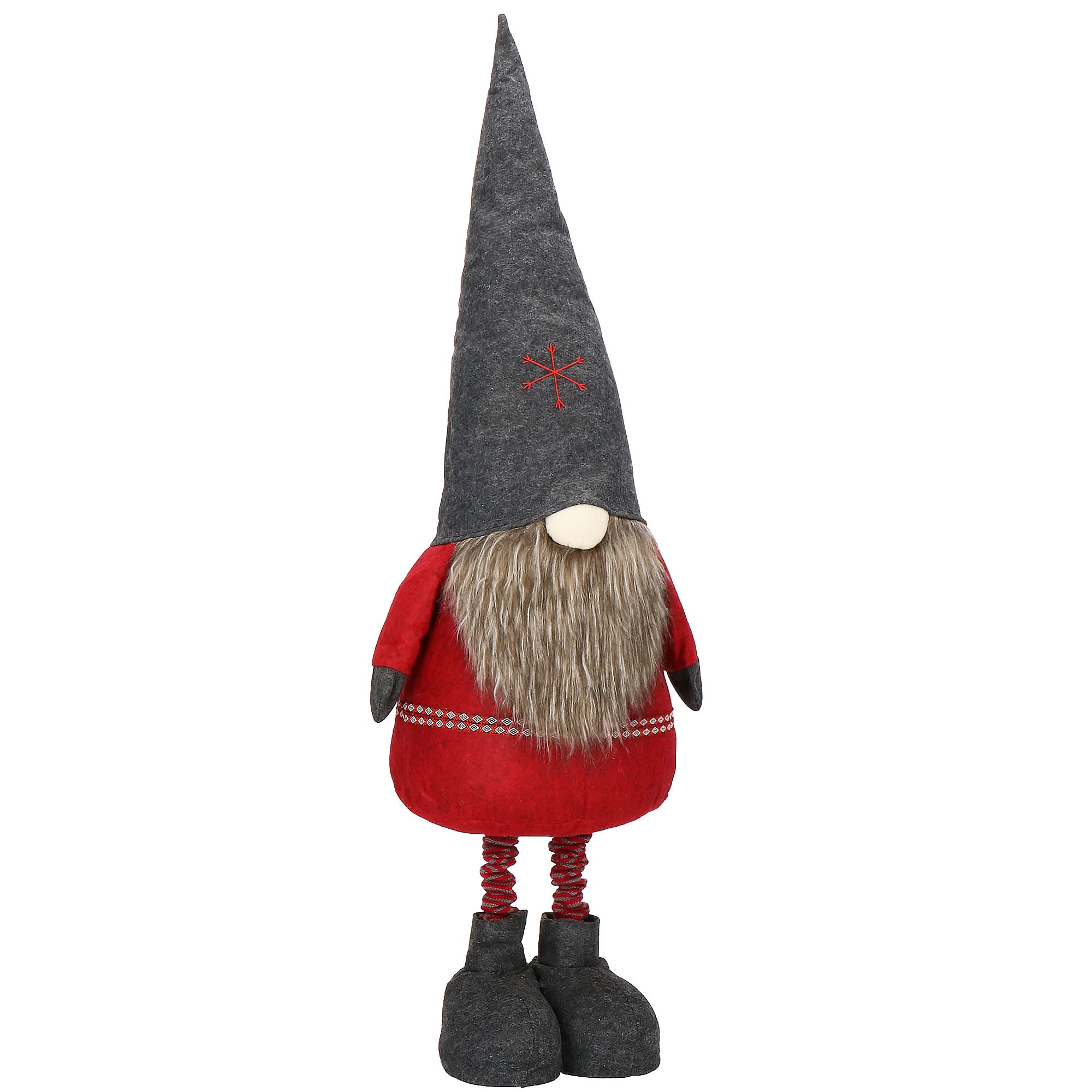 SPRINGOS Figurine décorative nain de Noël, hauteur réglable, 95-160 cm, pieds télescopiques en nain scandinave