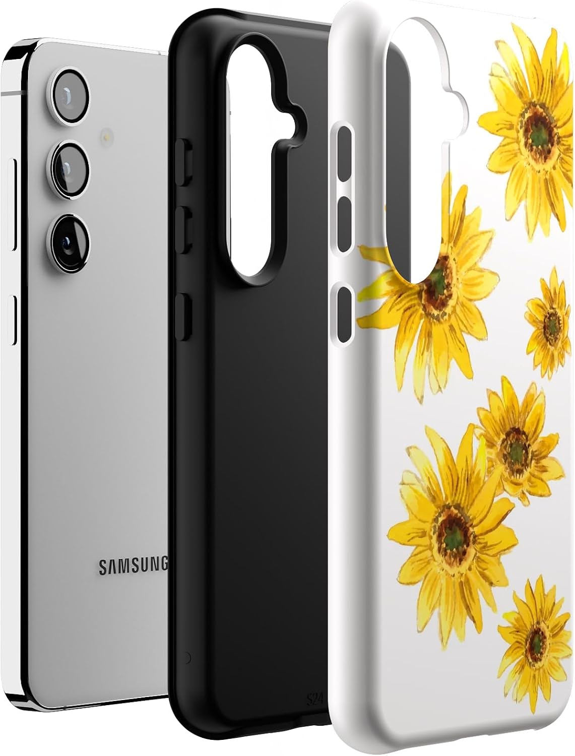 Casely Galaxy S24 Case | Golden Garden | Yellow Sunflower | Essential Slim Dual-Layer Protective Design