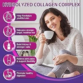 Multi Collagen Peptides Softgel - Type I, II, III, V, X - Hydrolyzed Collagen Peptides with Biotin, Vitamin C, Hyaluronic Acid, Supports Skin Hair Nail, Grass-Fed, Non-GMO, 60 Softgel, 3 Pack