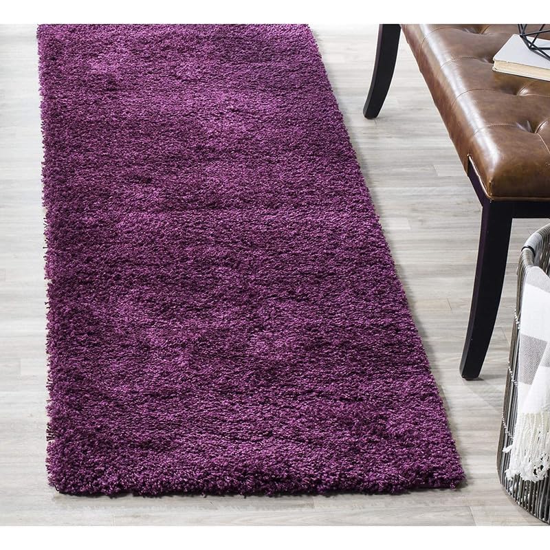 Image of Carpet for Living Room, Bedroom and Hall Handmade Microfiber Cozy Soft and Fluffy Shaggy Area Rug with 2 inch Thick Anti Skid Carpet [2x4 Feet Purple]