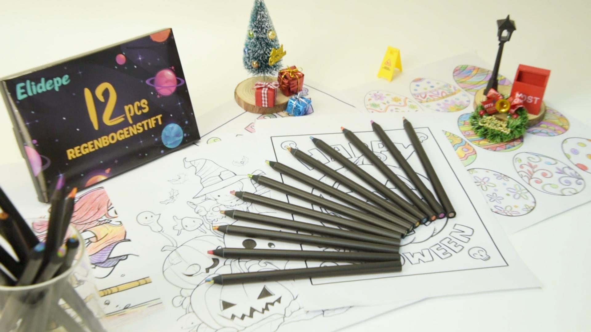 HweeWanX Regenbogenstifte 12er Set - Magische Buntstifte Für Kinder Ab 3 Jahren