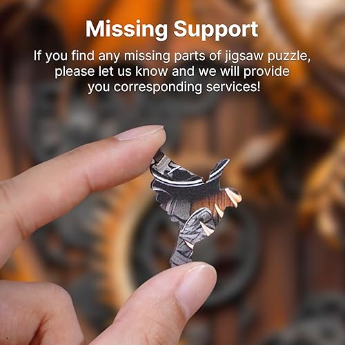 Miniatura 9 de KAAYEE Rompecabezas de madera para adultos, rompecabezas de madera de dragón mecánico con visión 3D, rompecabezas de madera avanzado de forma única,