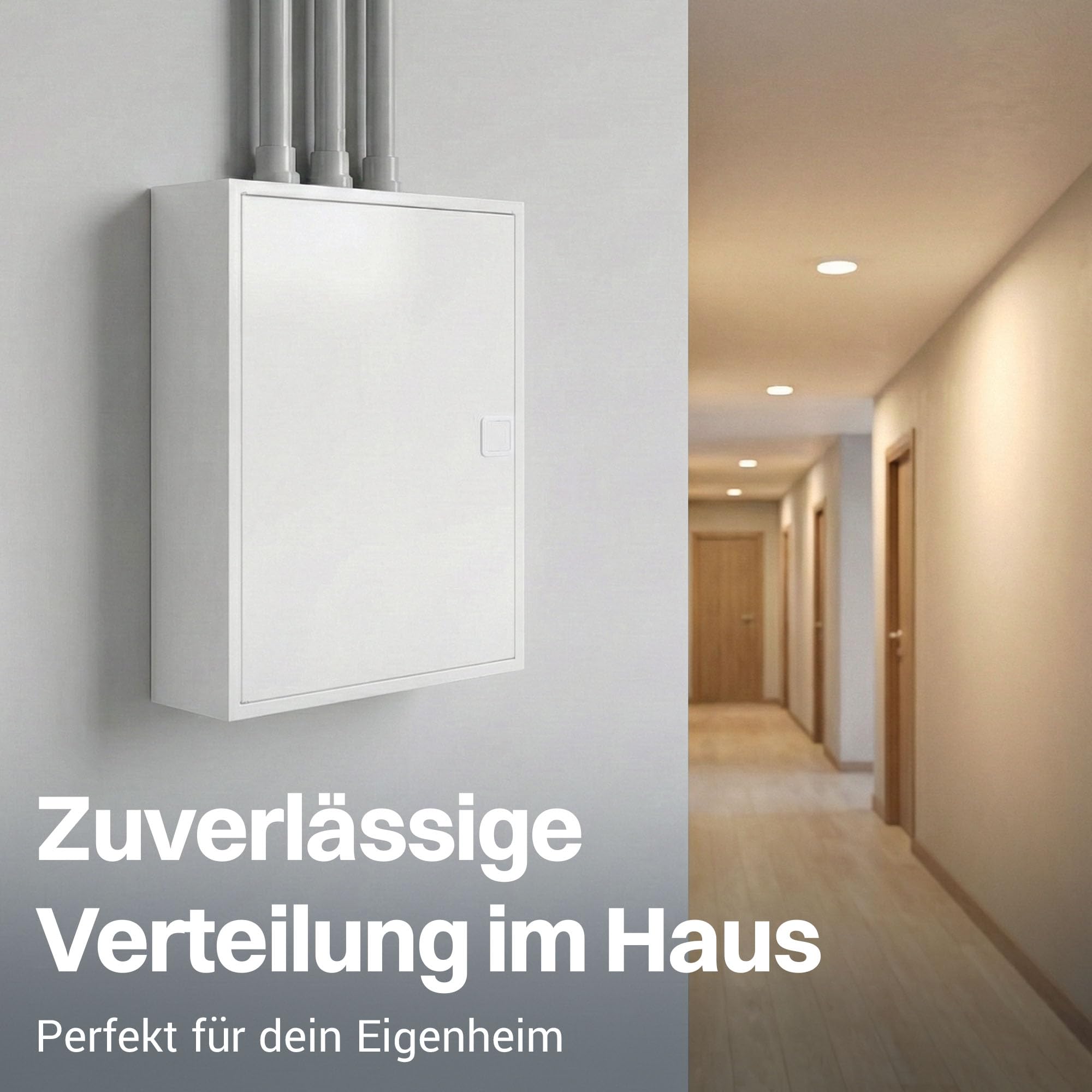 Intratec ALPHA Sicherungskasten Aufputz 2 reihig – Verteilerkasten Aufputz für 24 Module mit weißer Tür für einfache Installation Zuhause & Gewerbe – 377 x 310 x 96mm