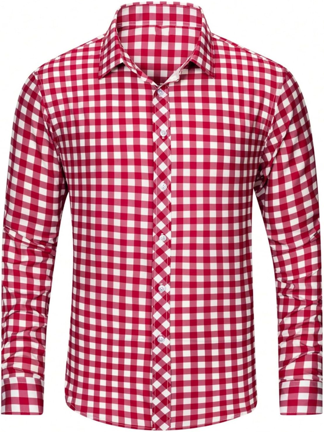 Men's Plaid Dress Shirts Checkered Long Sleeve Business Casual Button Down Shirts - Image 4