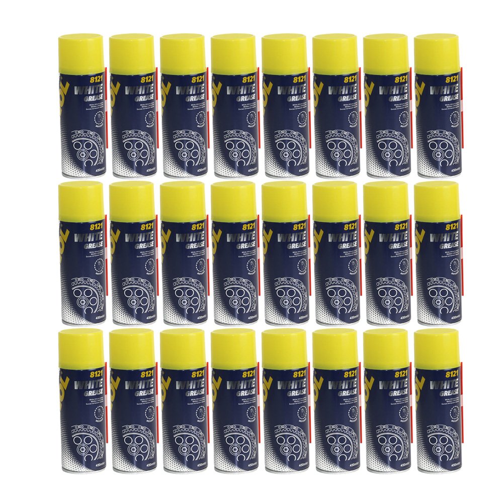 MANNOL 24 x 450ml 8121 White Grease/Lithium Spray Weißes Fett